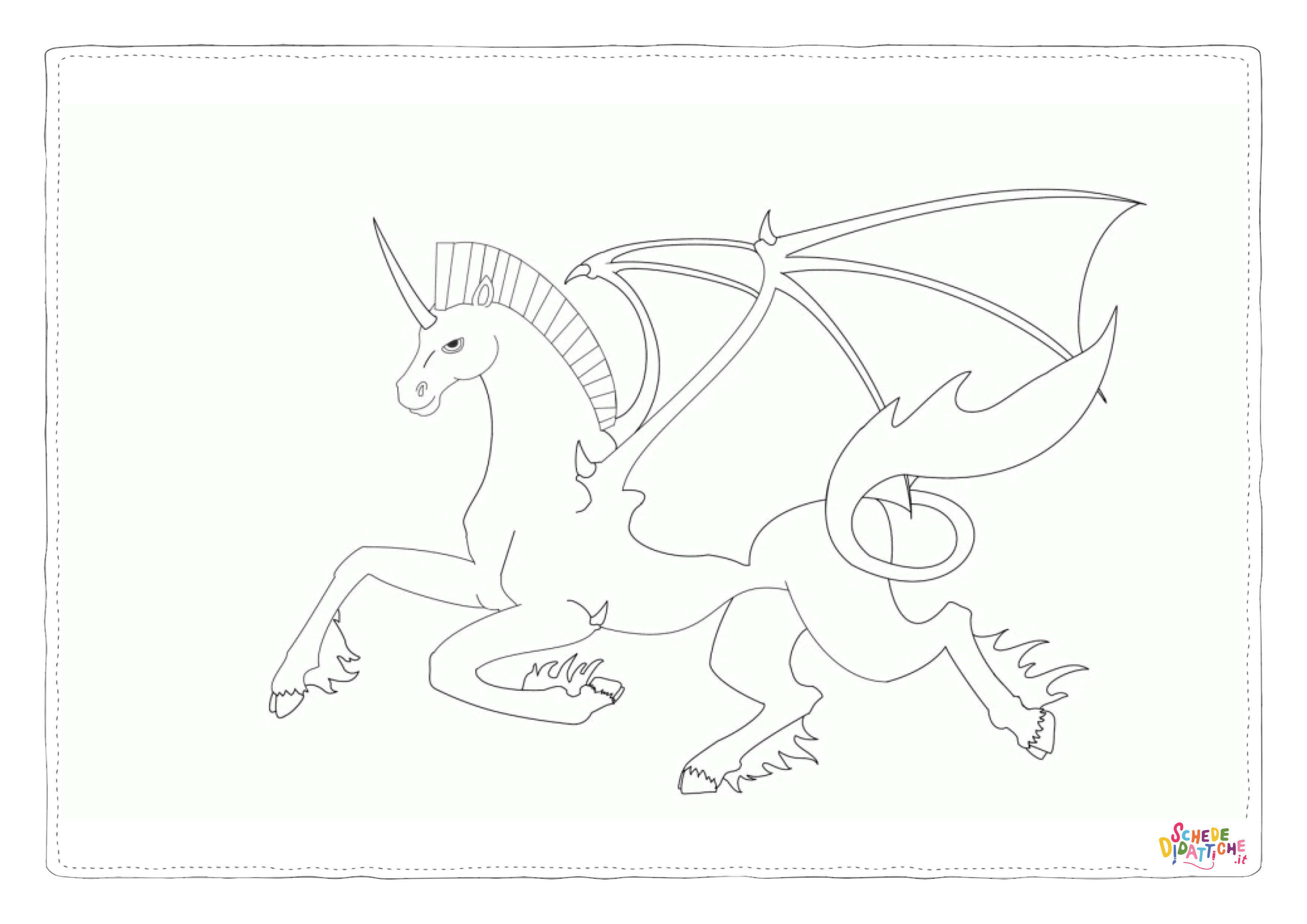 Disegno "Disegno di unicorno da stampare e colorare 116" Disegno di unicorno da stampare e colorare 116