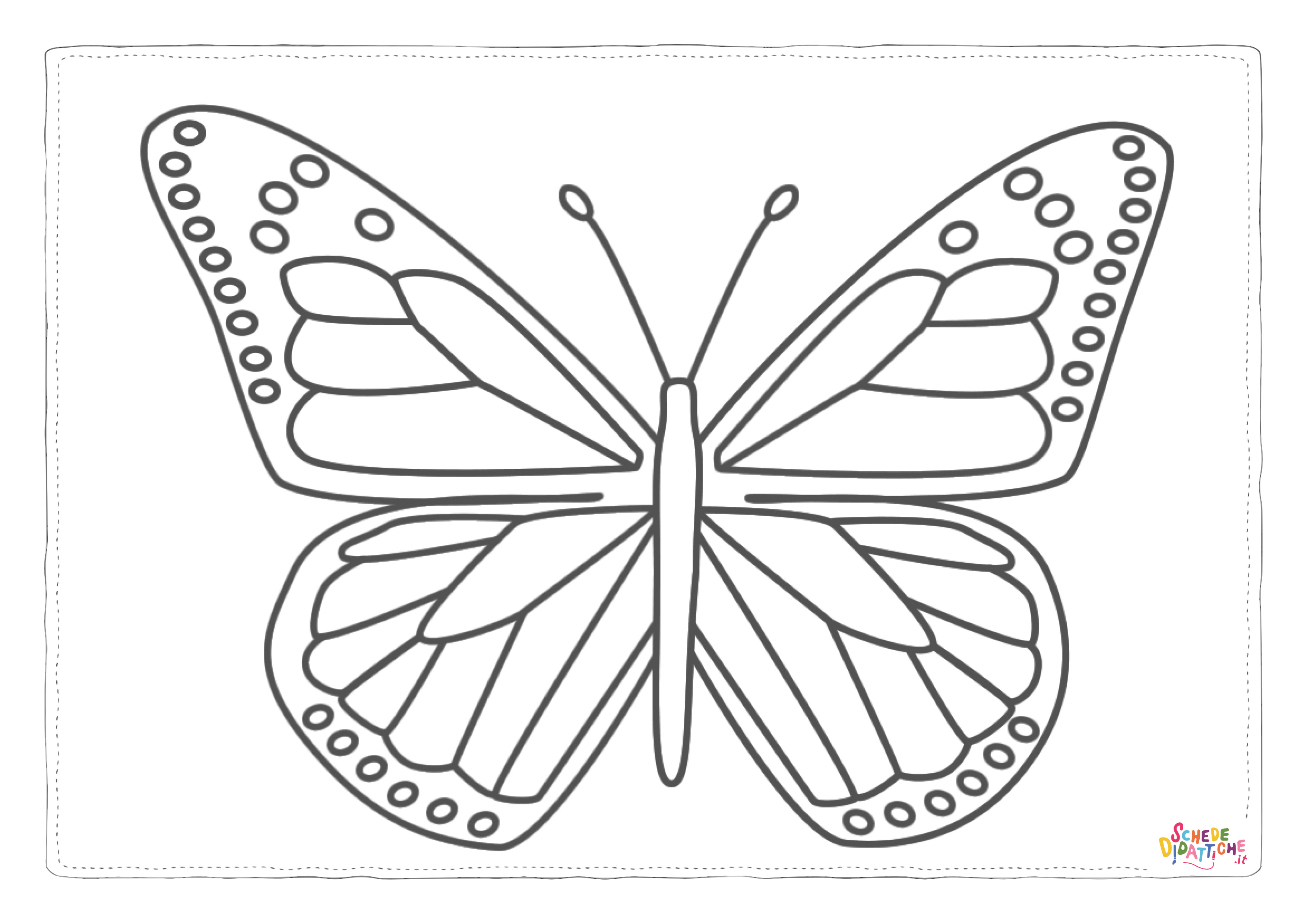 Disegno "Disegno di farfalla da stampare e colorare 122" Disegno di farfalla da stampare e colorare 122