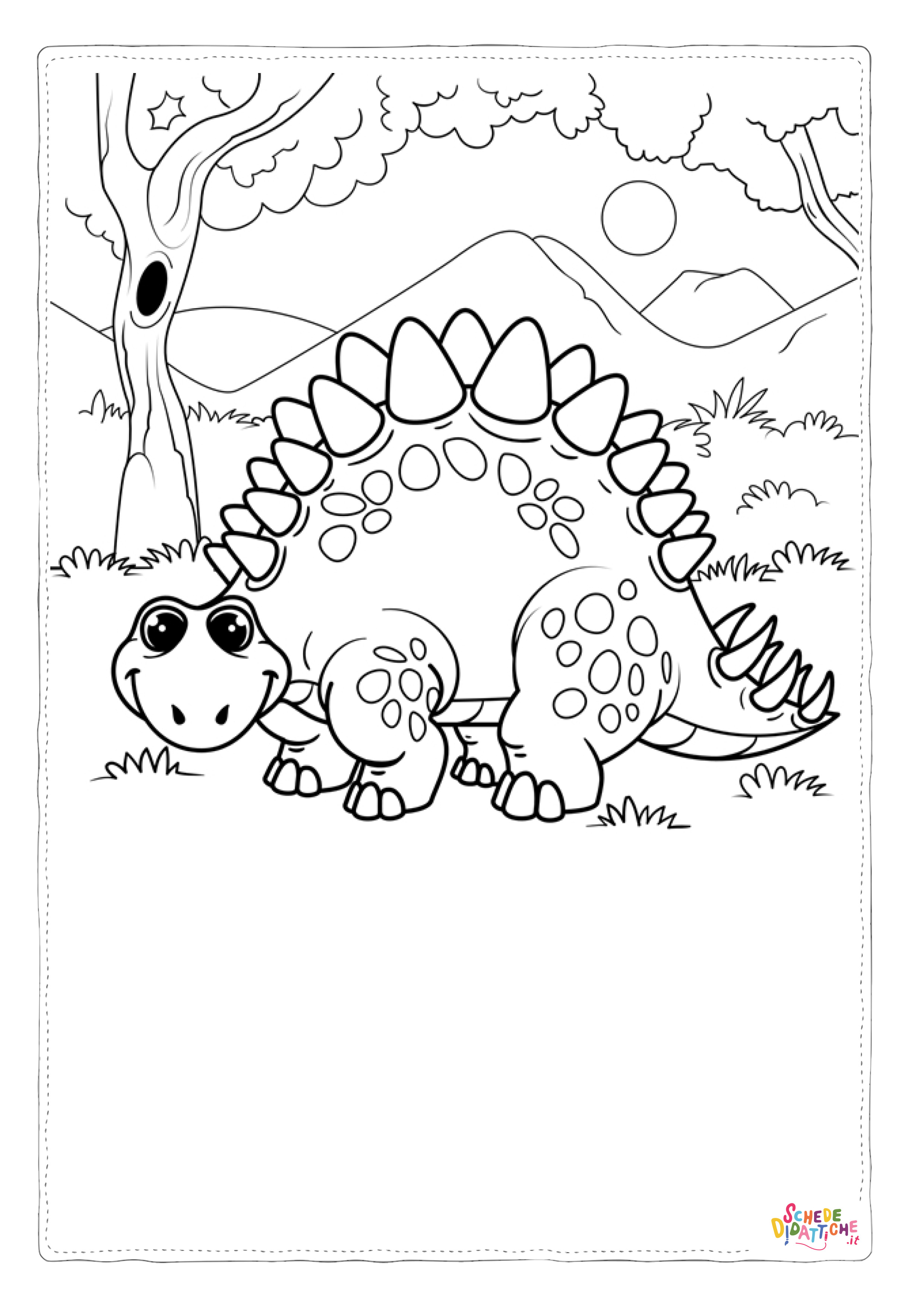 Disegno "Disegno di Stegosauro da stampare e colorare 3" Disegno di Stegosauro da stampare e colorare 3