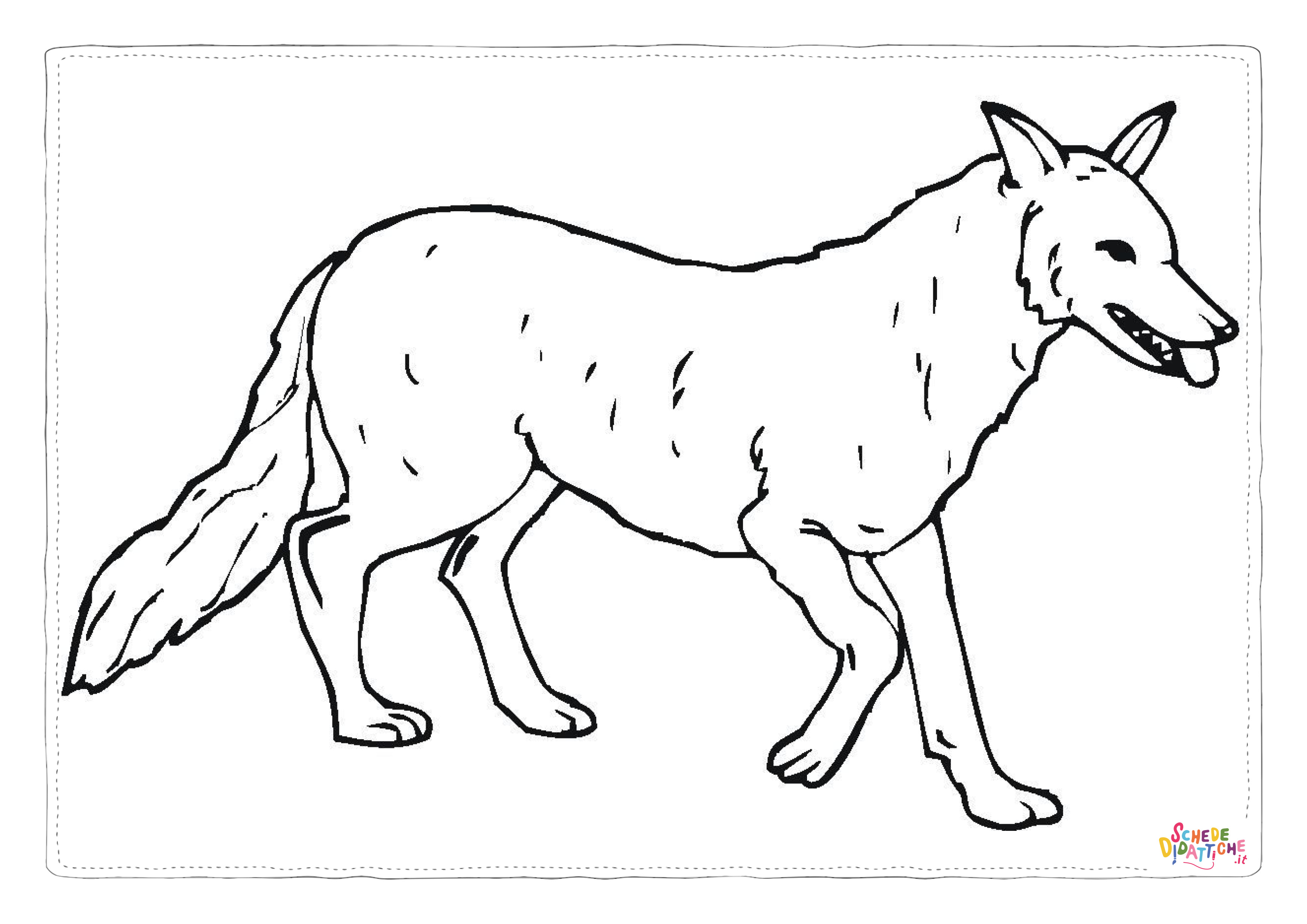 Disegno di lupo da stampare e colorare 60
