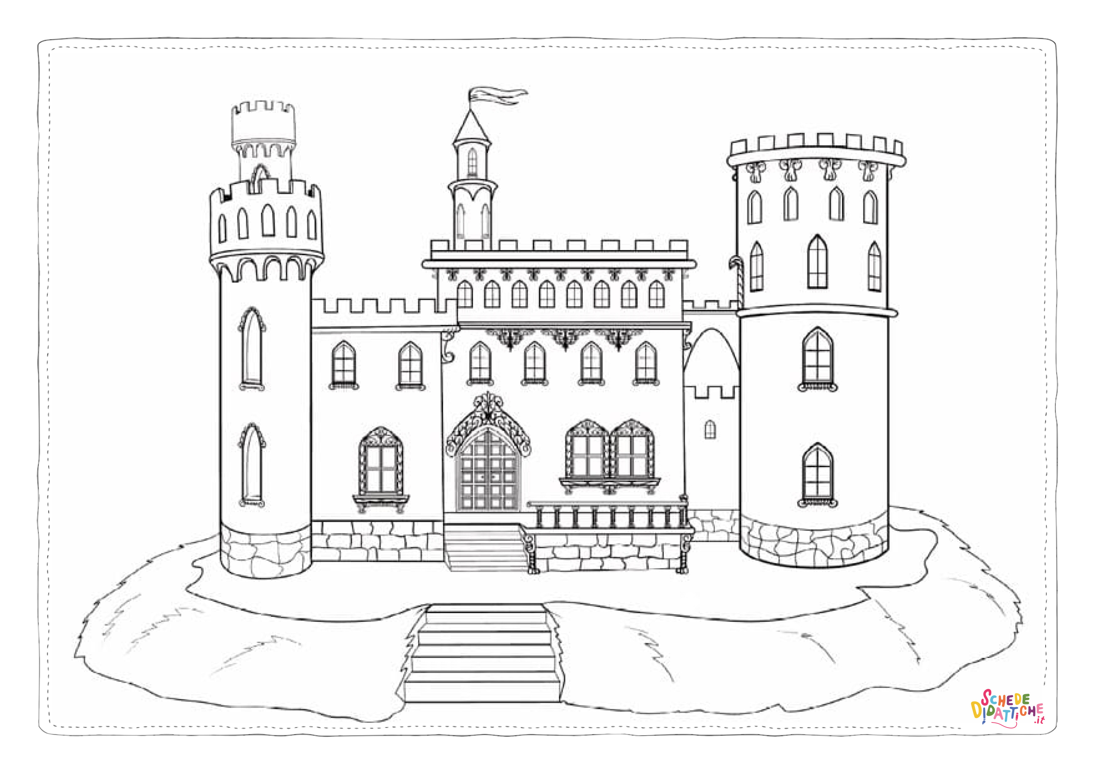 Disegno "Disegno di castello da stampare e colorare 106" Disegno di castello da stampare e colorare 106