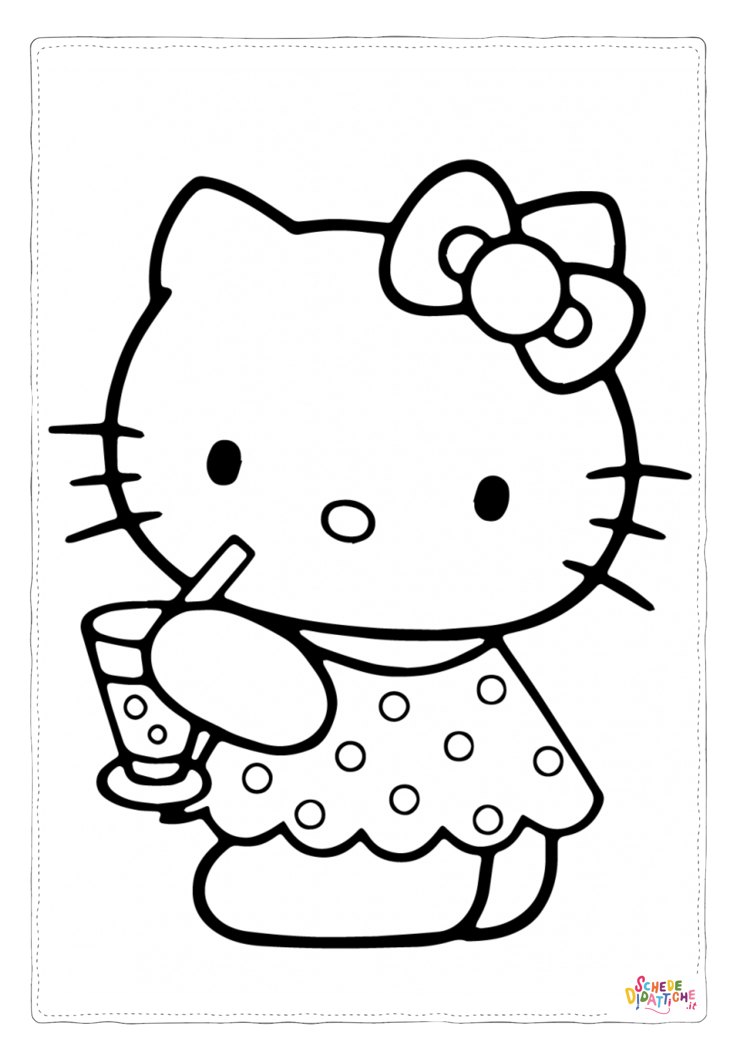Disegno "Disegno di Hello Kitty da stampare e colorare 118" Disegno di Hello Kitty da stampare e colorare 118