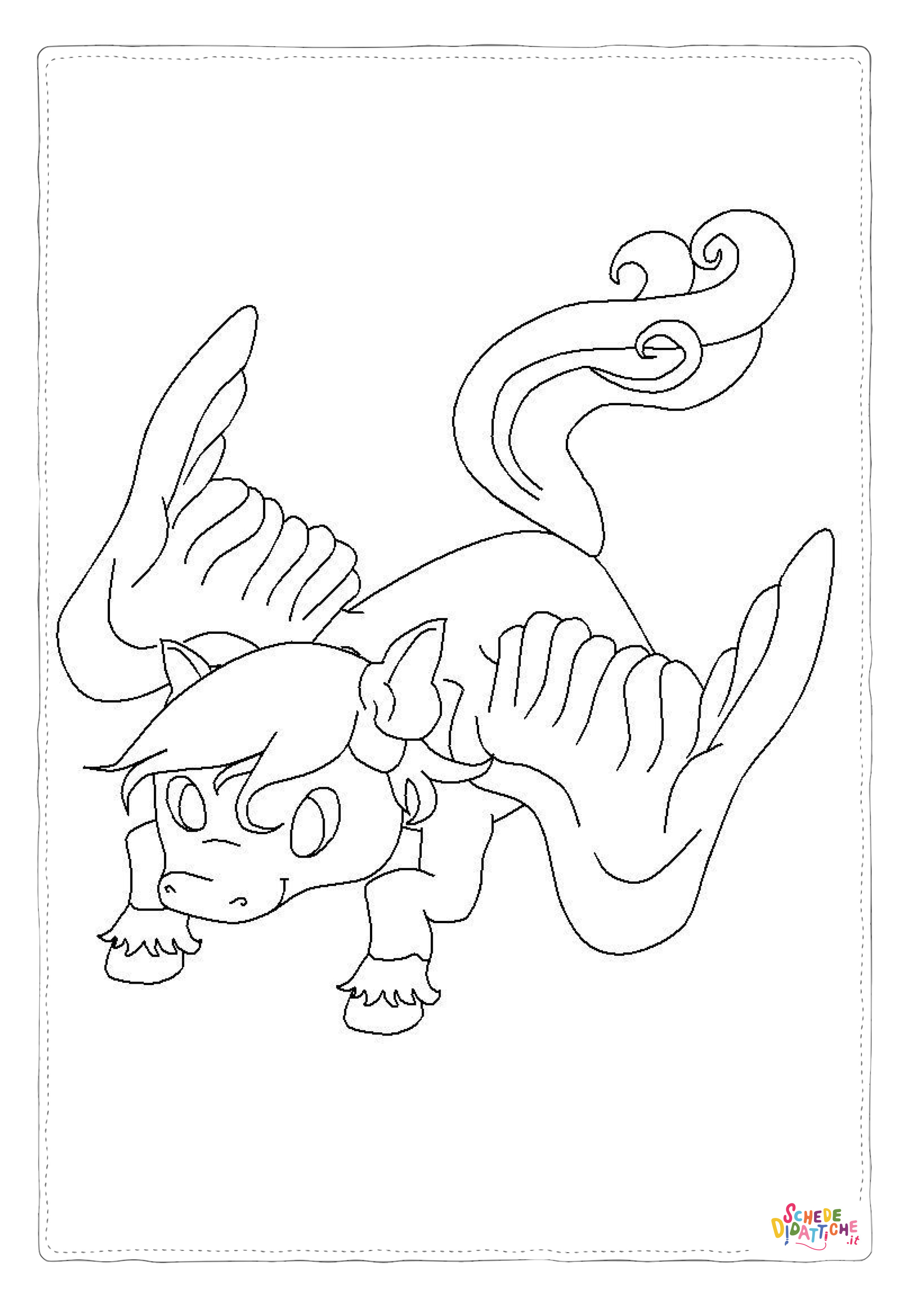 Disegno "Disegno di dragone da stampare e colorare 46" Disegno di dragone da stampare e colorare 46