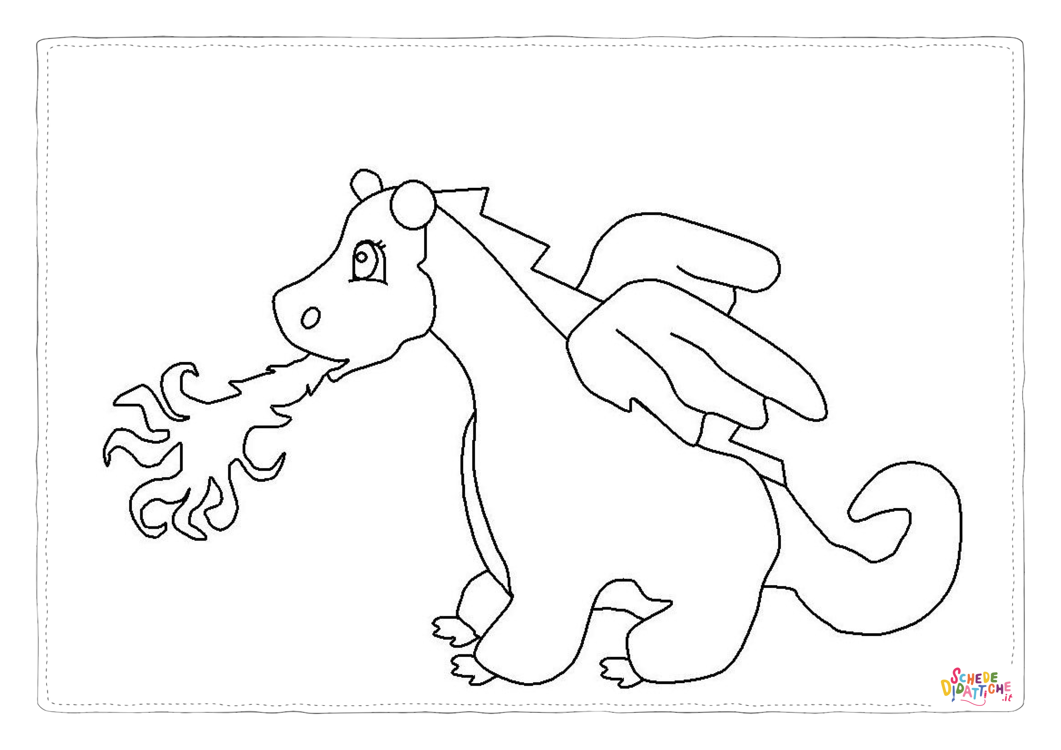 Disegno "Disegno di dragone da stampare e colorare 35" Disegno di dragone da stampare e colorare 35