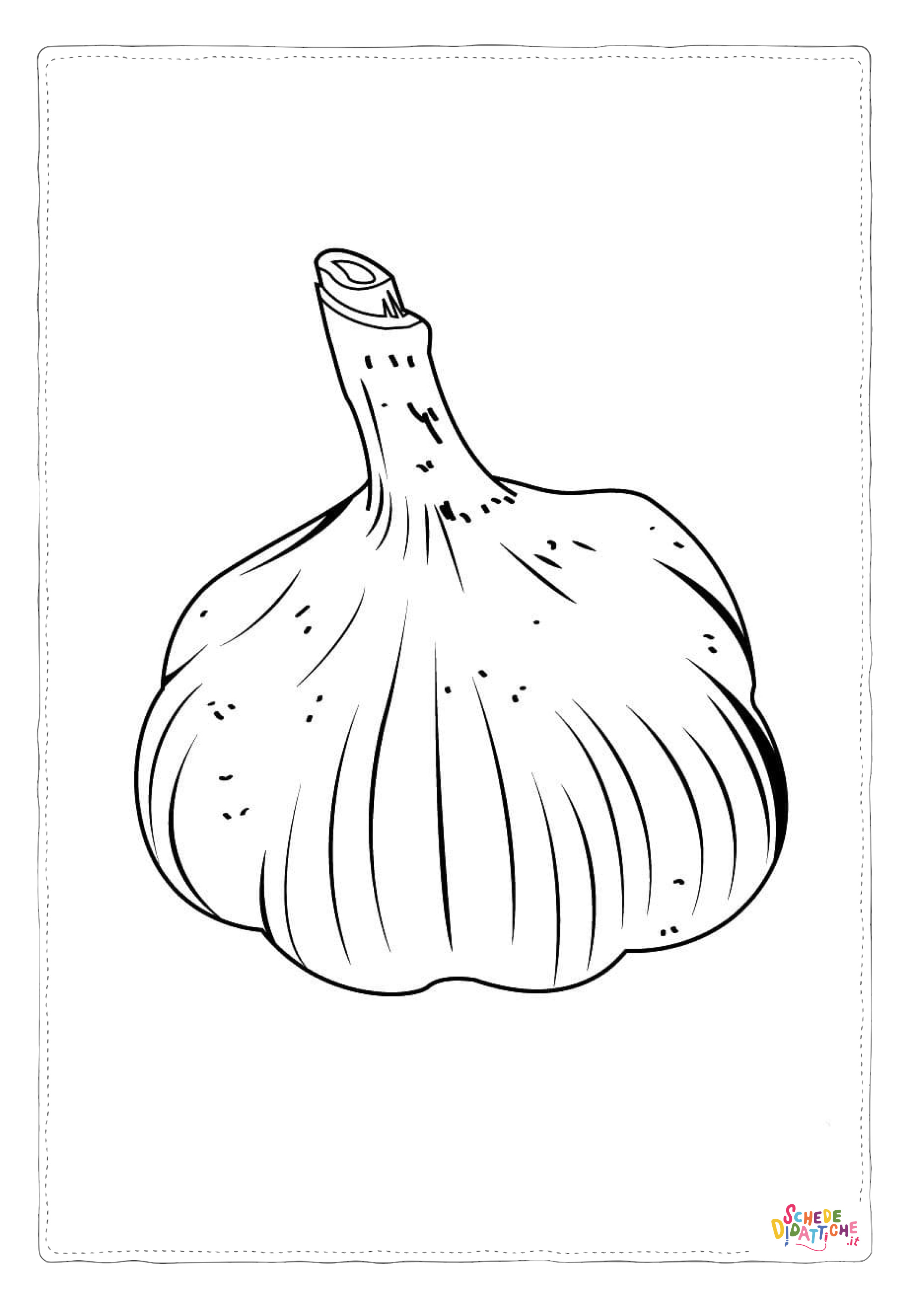 Disegno "Disegno di aglio da stampare e colorare 4" Disegno di aglio da stampare e colorare 4