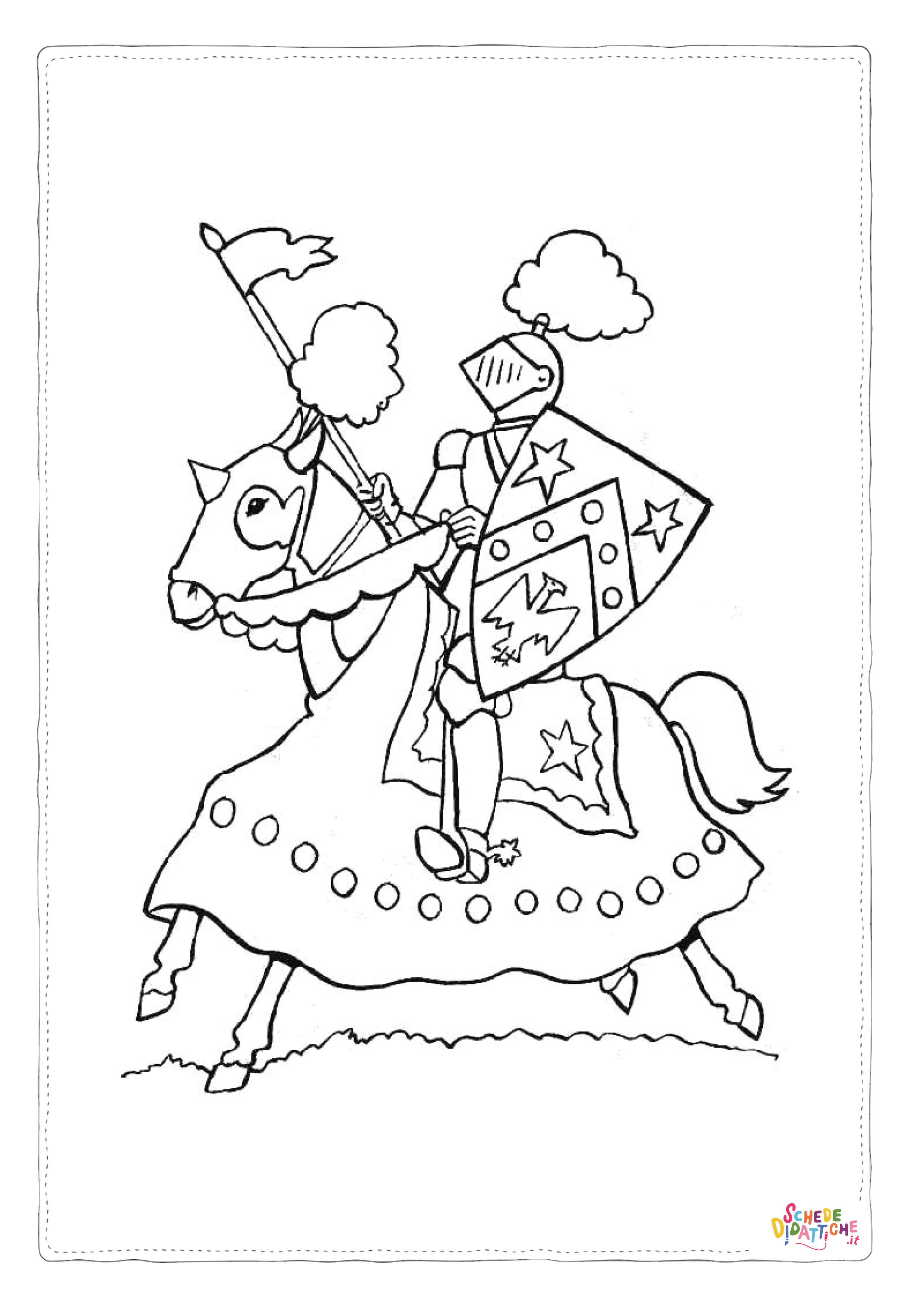 Disegno di cavaliere da stampare e colorare 9