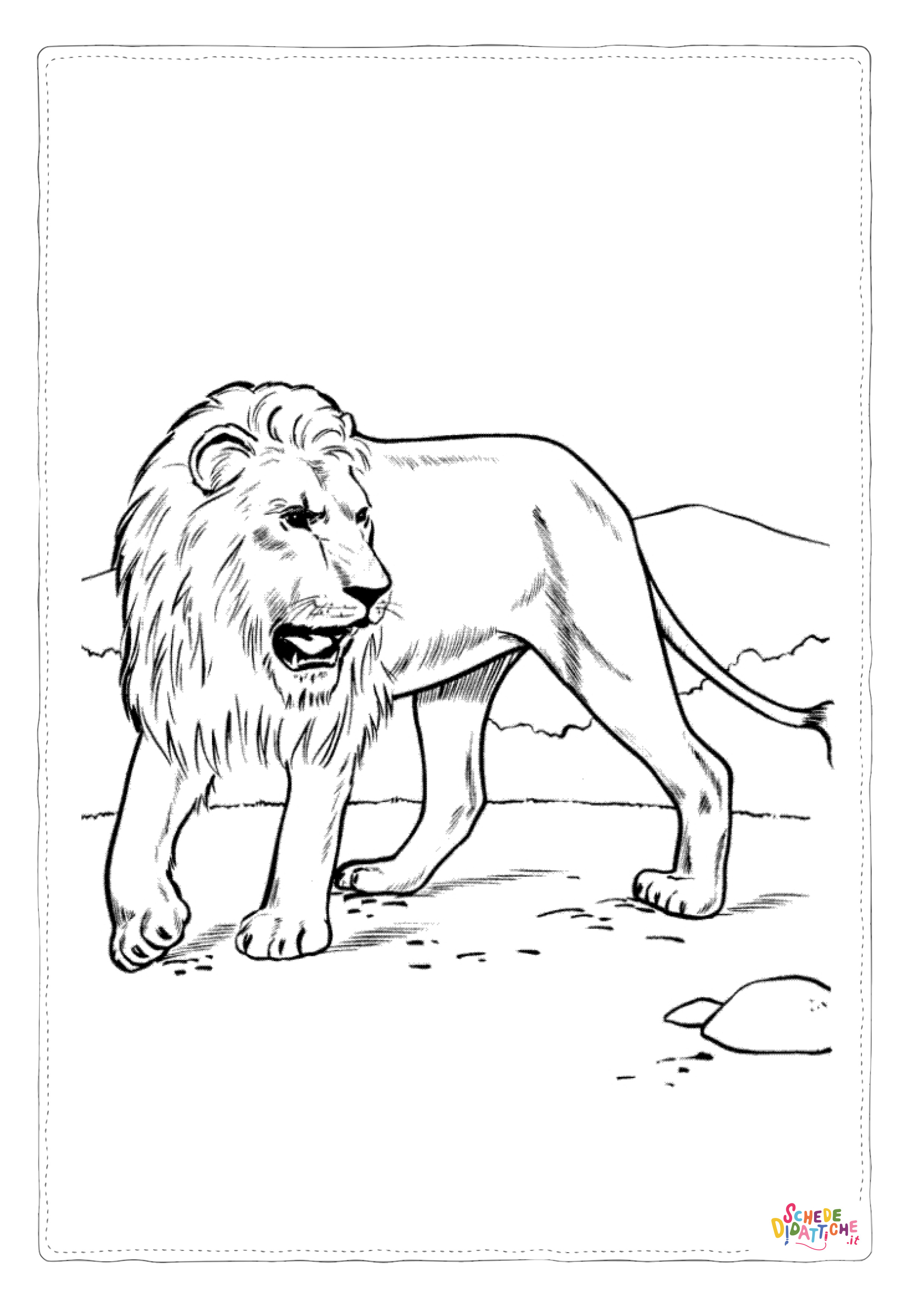 Disegno "Disegno di leone da stampare e colorare 89" Disegno di leone da stampare e colorare 89