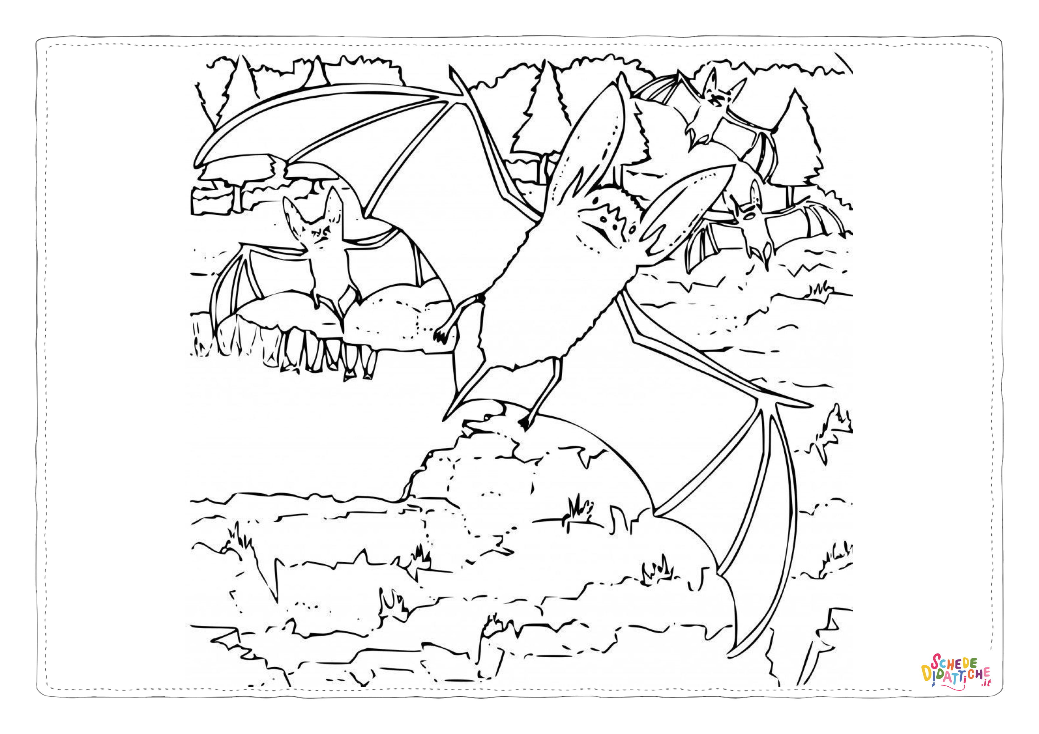 Disegno di pipistrello da stampare e colorare 22