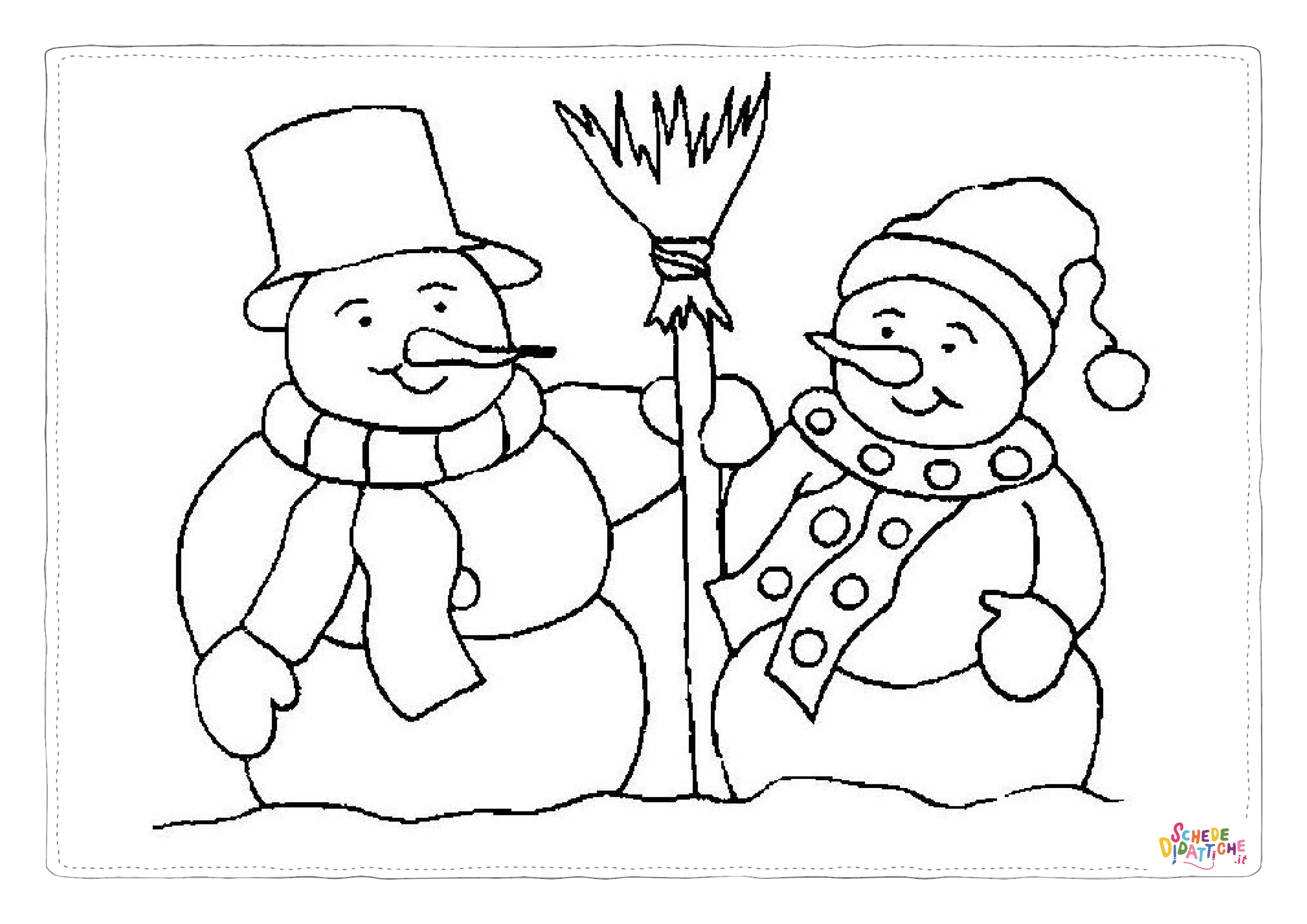 Disegno di pupazzo di neve da stampare e colorare 130