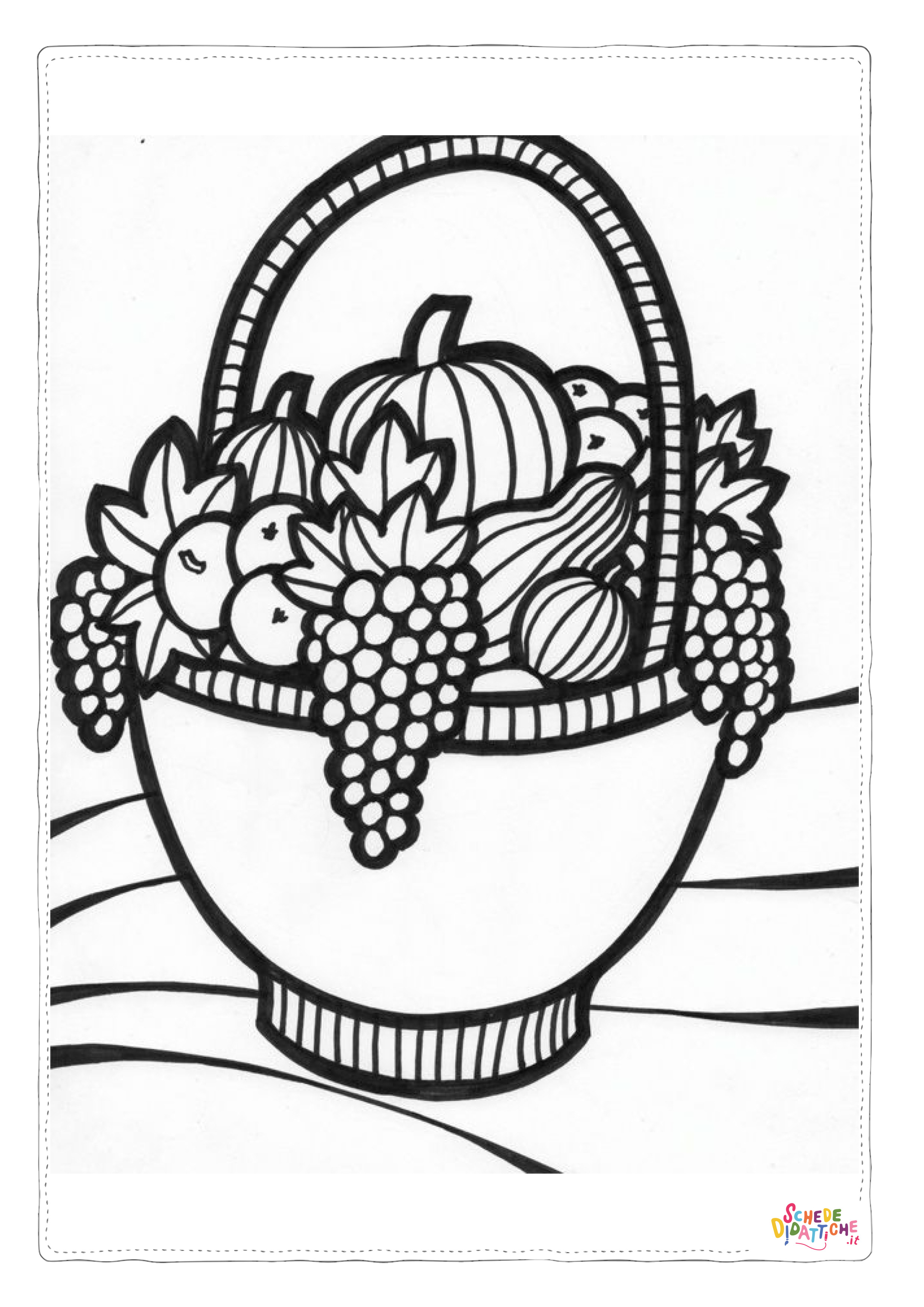 Disegno di cesto di frutta da stampare e colorare 44