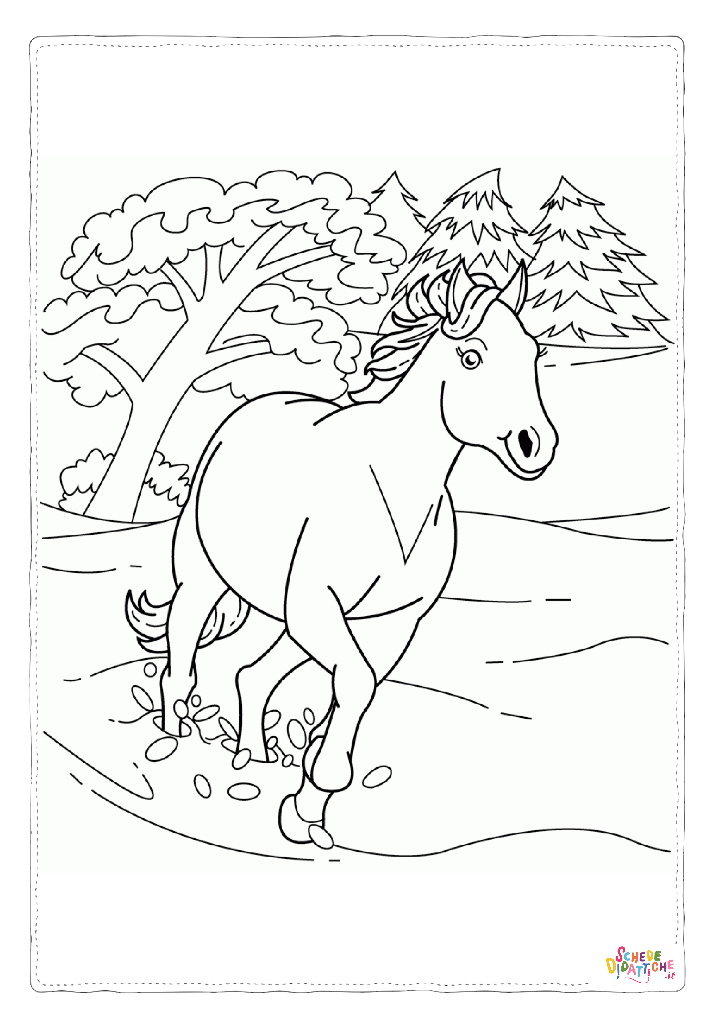 Disegno "Disegno di cavallo da stampare e colorare 81" Disegno di cavallo da stampare e colorare 81