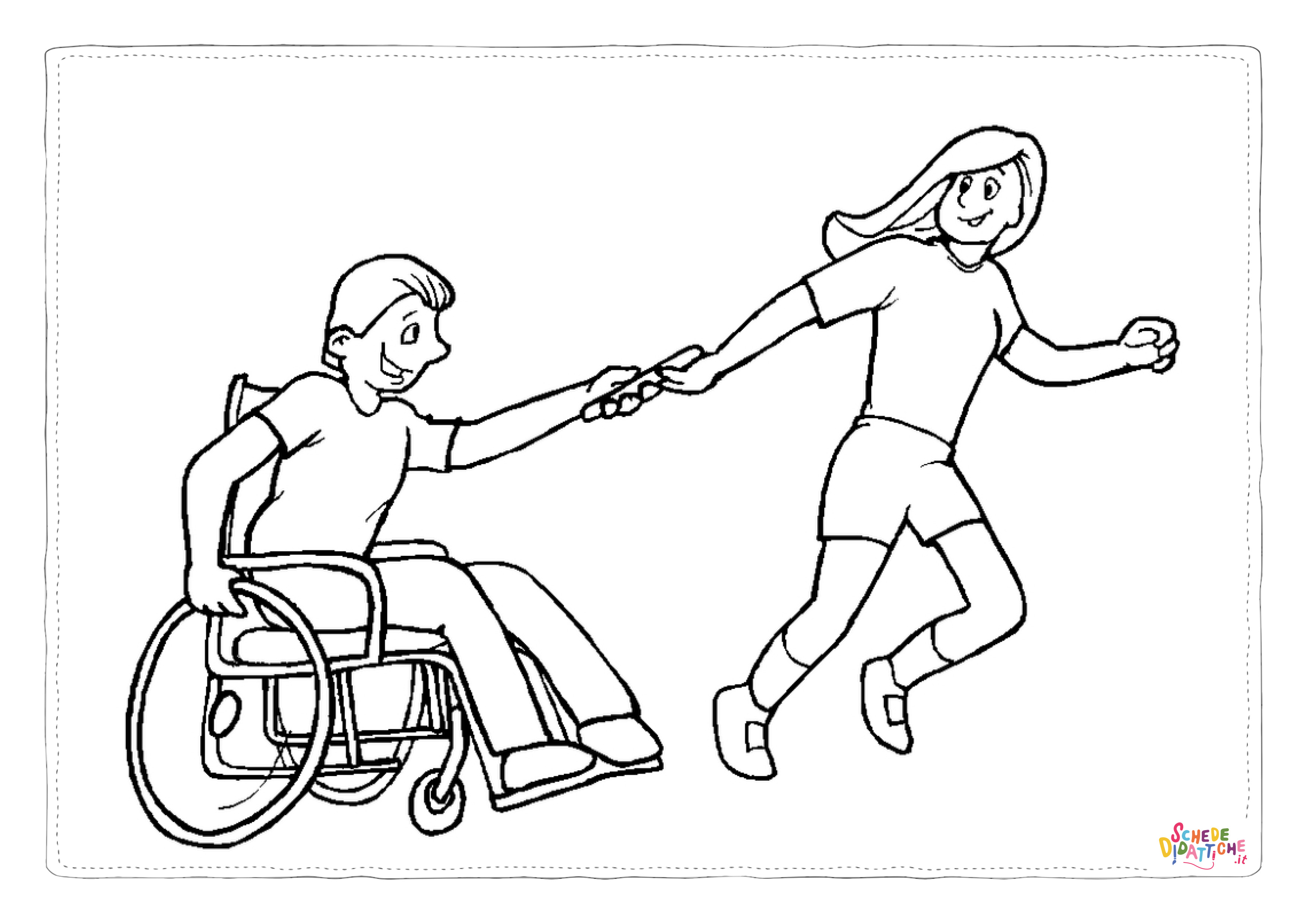 Disegno "Disegno di supporto per disabili da stampare e colorare 1" Disegno di supporto per disabili da stampare e colorare 1