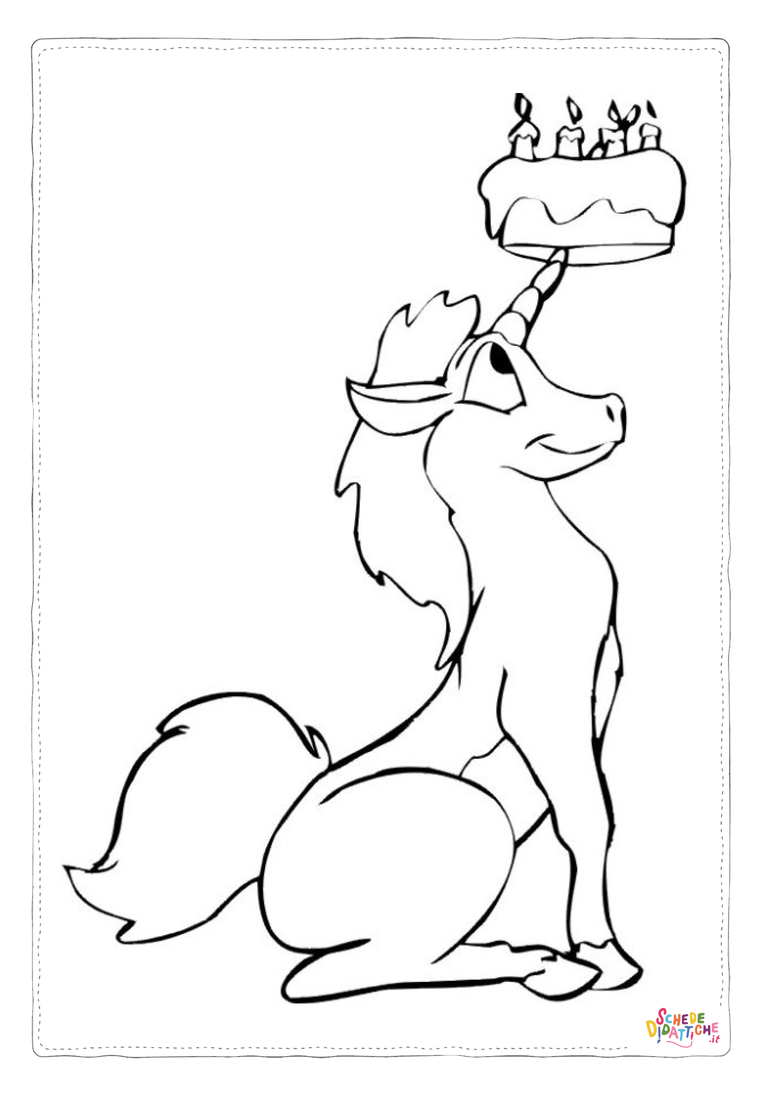 Disegno di unicorno da stampare e colorare 133