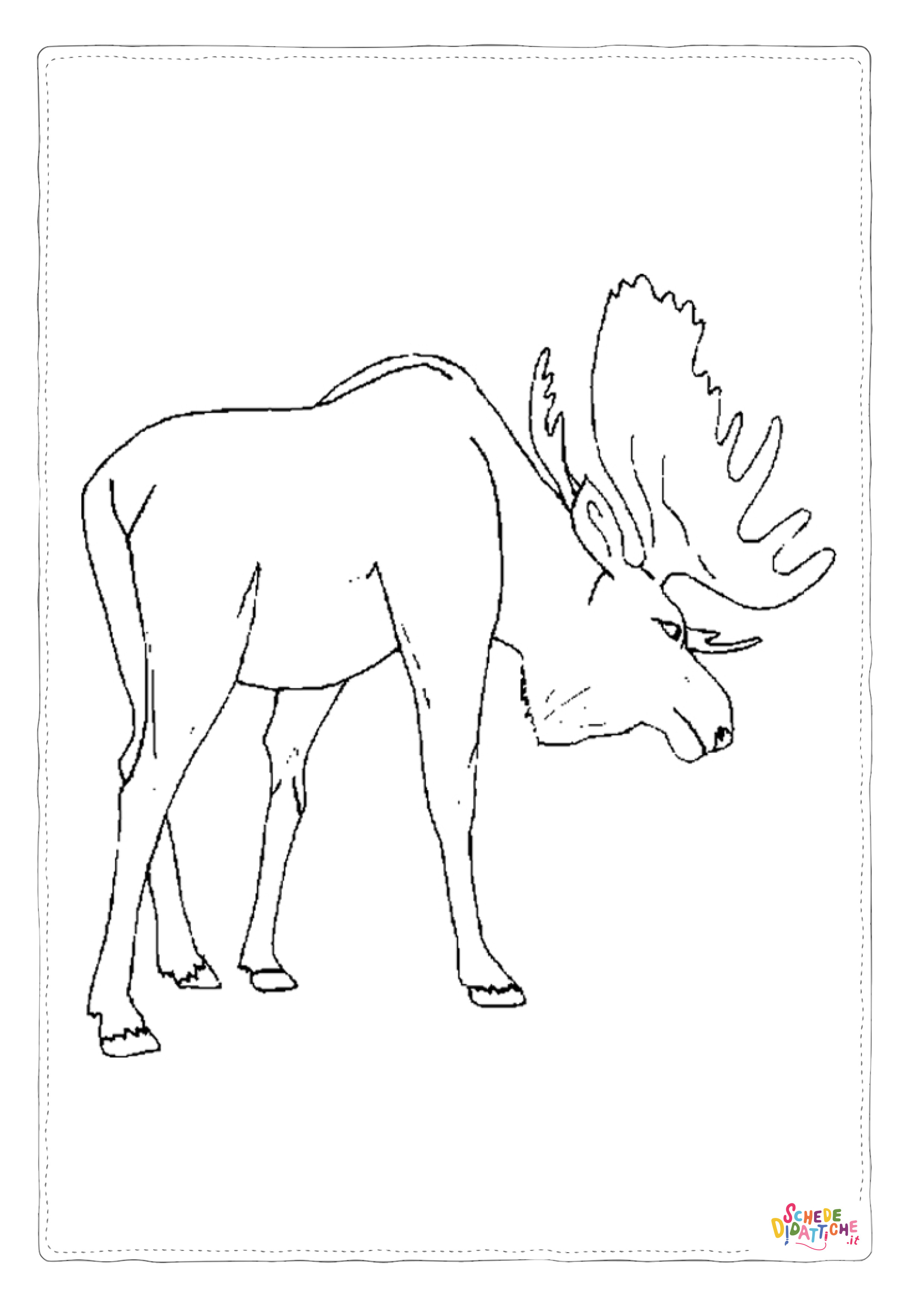 Disegno "Disegno di alce da stampare e colorare" Disegno di alce da stampare e colorare
