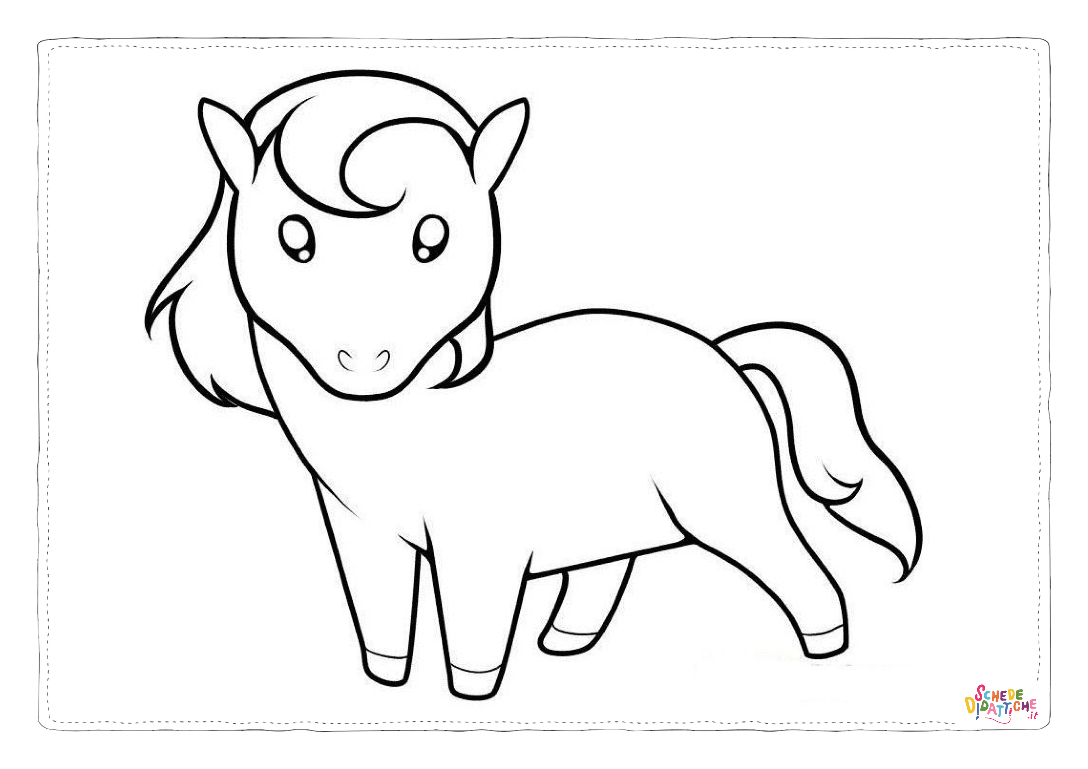 Disegno di cavallo da stampare e colorare 1