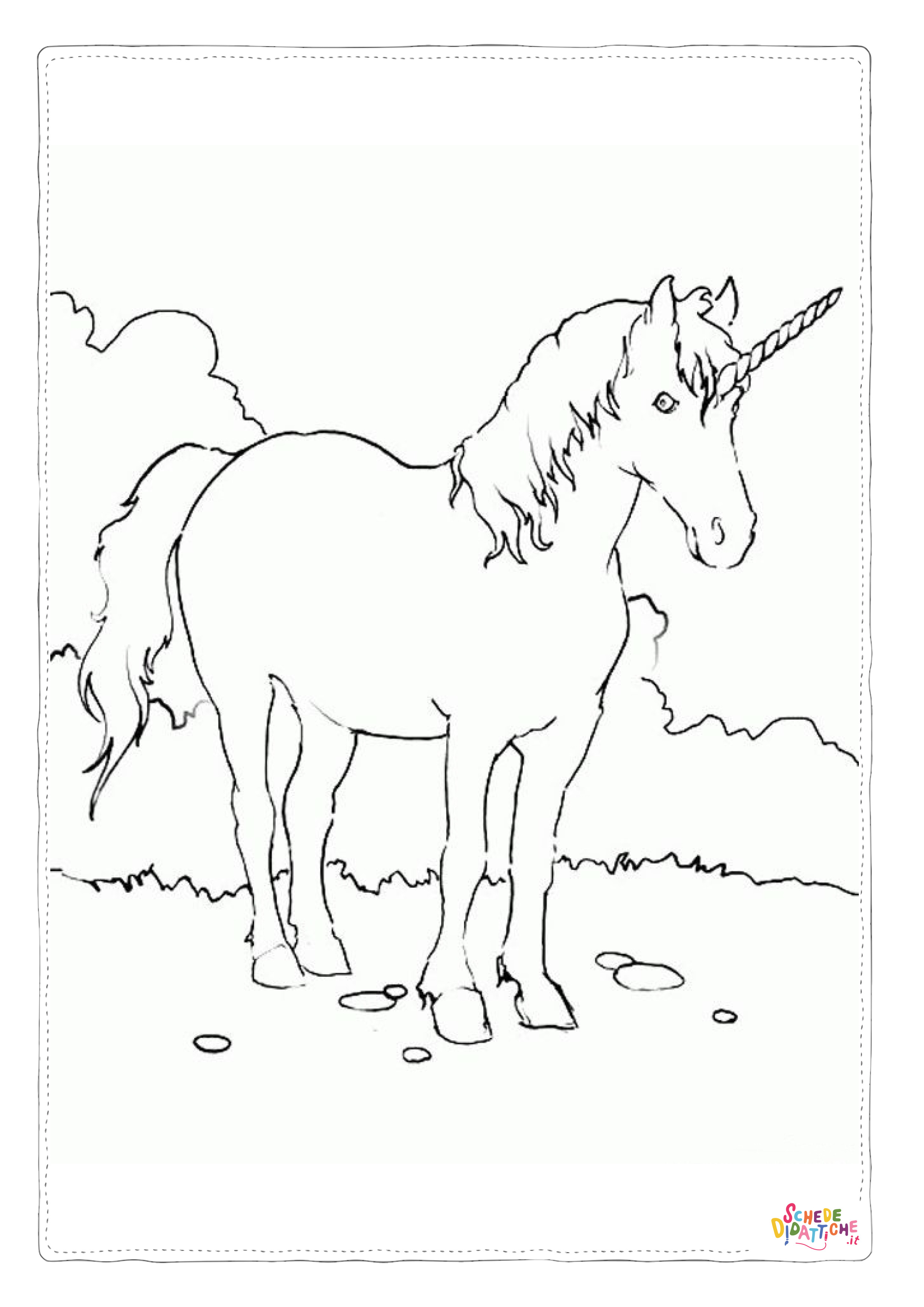 Disegno "Disegno di unicorno da stampare e colorare 10" Disegno di unicorno da stampare e colorare 10