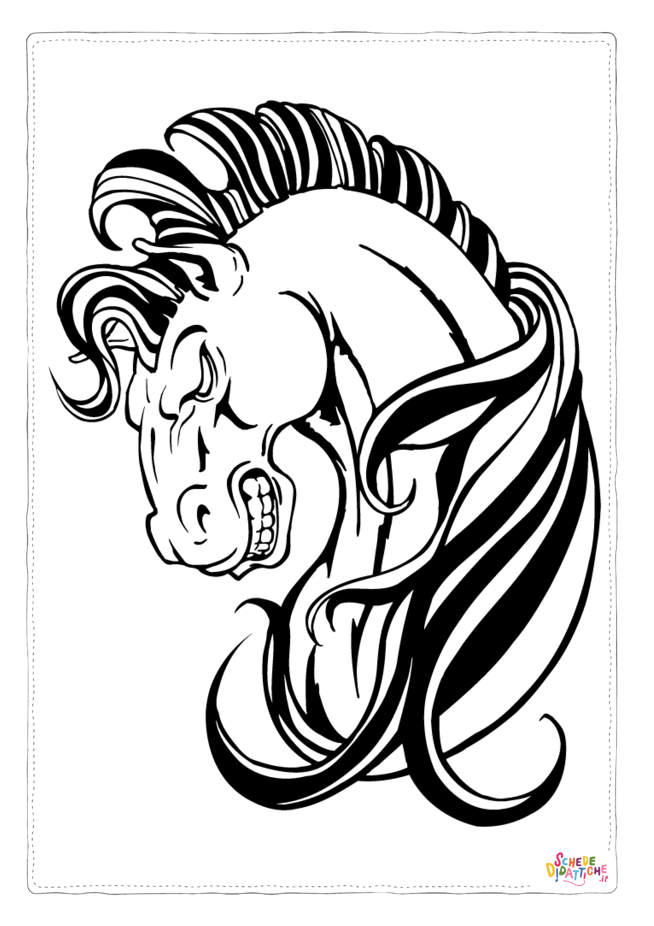 Disegno "Disegno di cavallo da stampare e colorare 24" Disegno di cavallo da stampare e colorare 24
