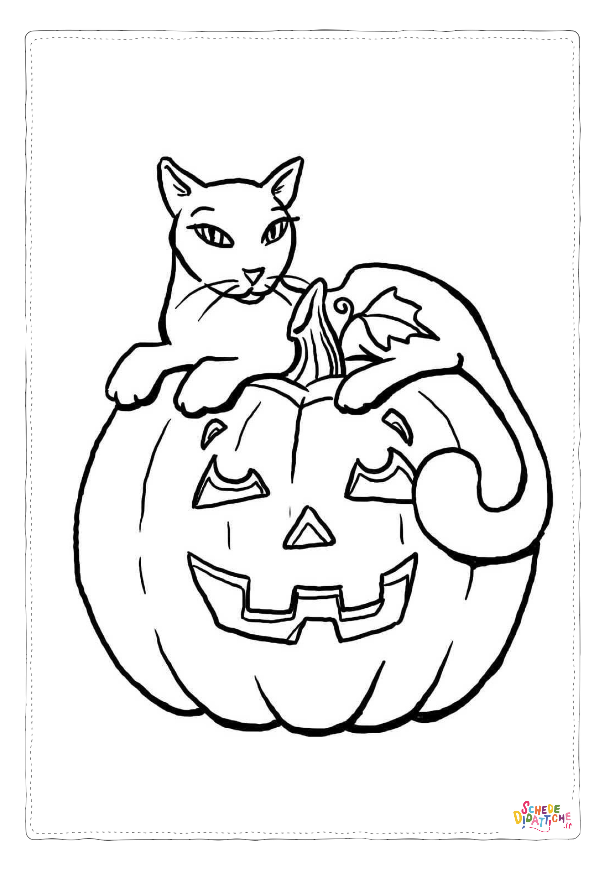 Disegno "Disegno di gatto di halloween da stampare e colorare 27" Disegno di gatto di halloween da stampare e colorare 27