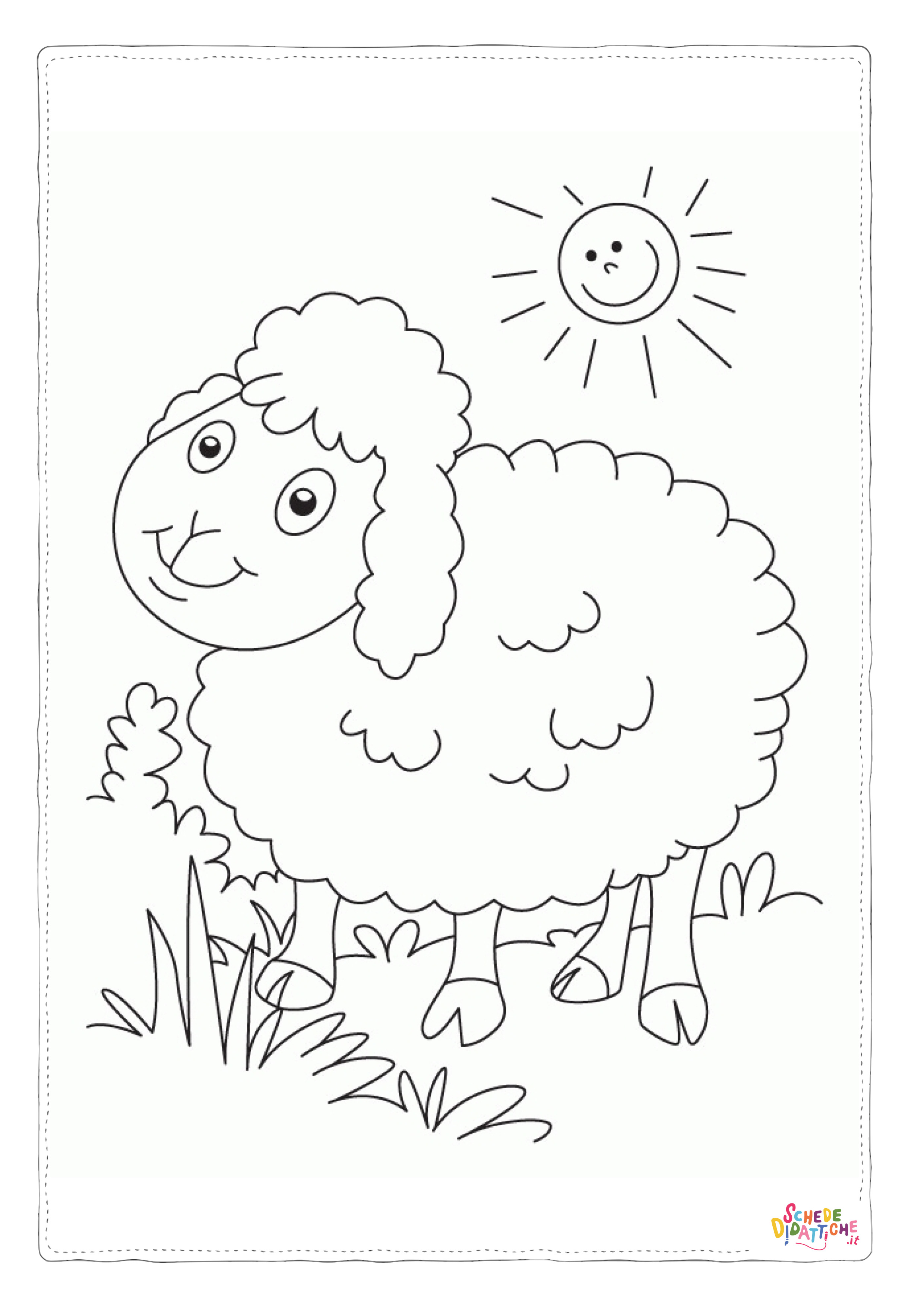 Disegno "Disegno di pecora da stampare e colorare 26" Disegno di pecora da stampare e colorare 26