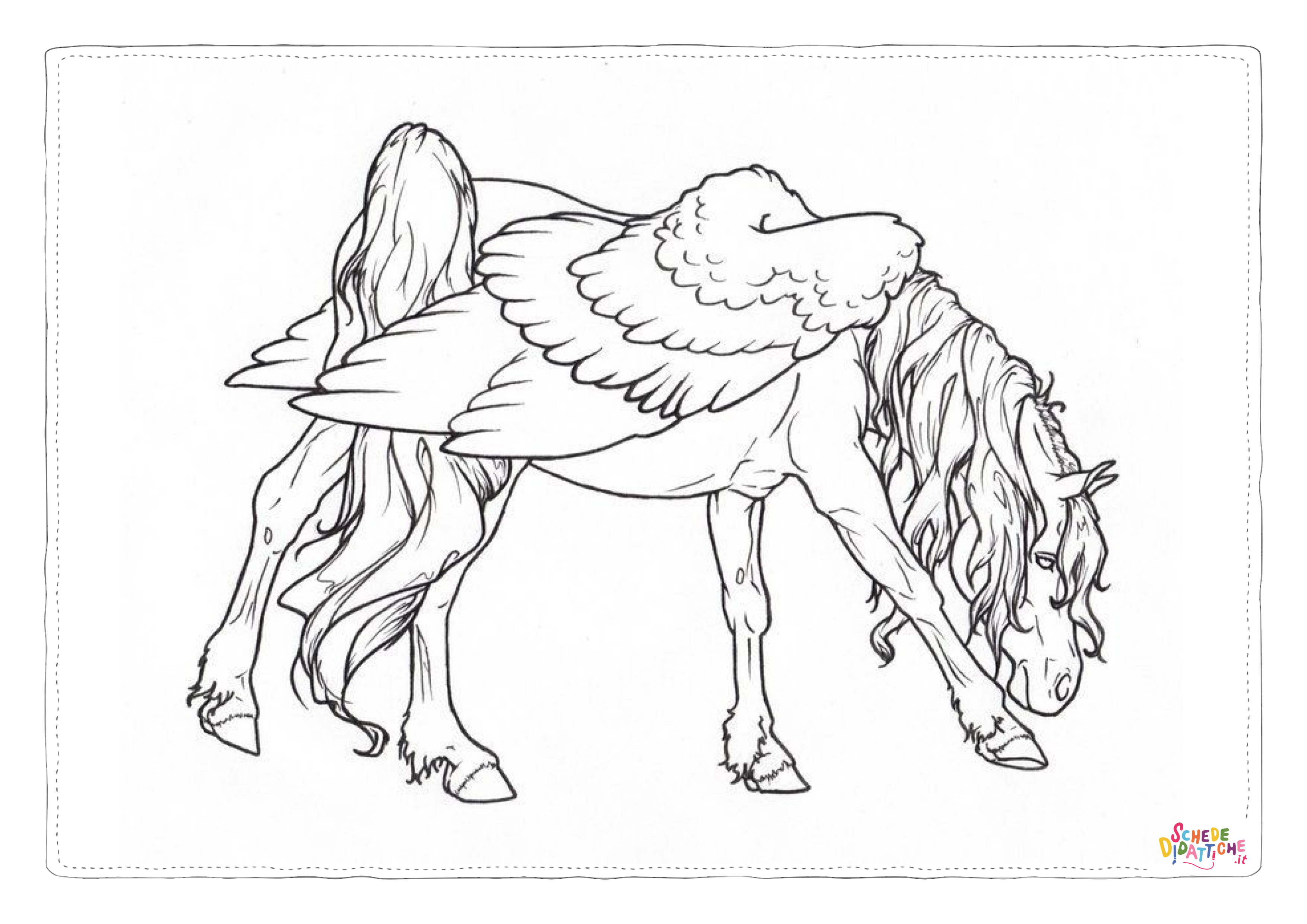 Disegno "Disegno di cavallo alato da stampare e colorare 4" Disegno di cavallo alato da stampare e colorare 4