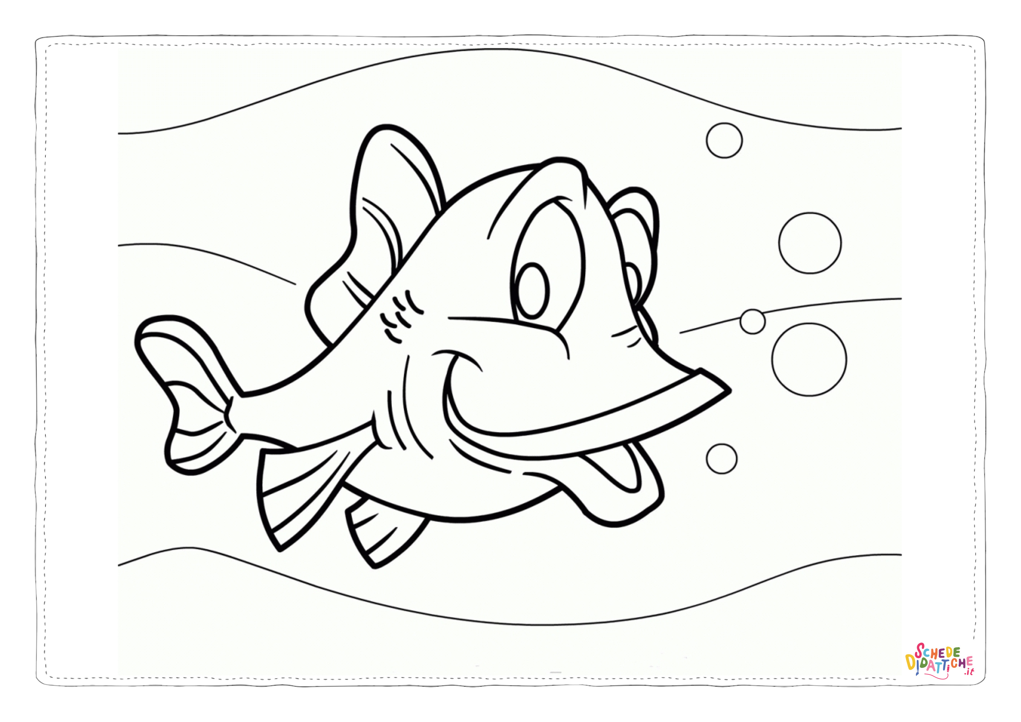 Disegno "Disegno di pesce da stampare e colorare 133" Disegno di pesce da stampare e colorare 133
