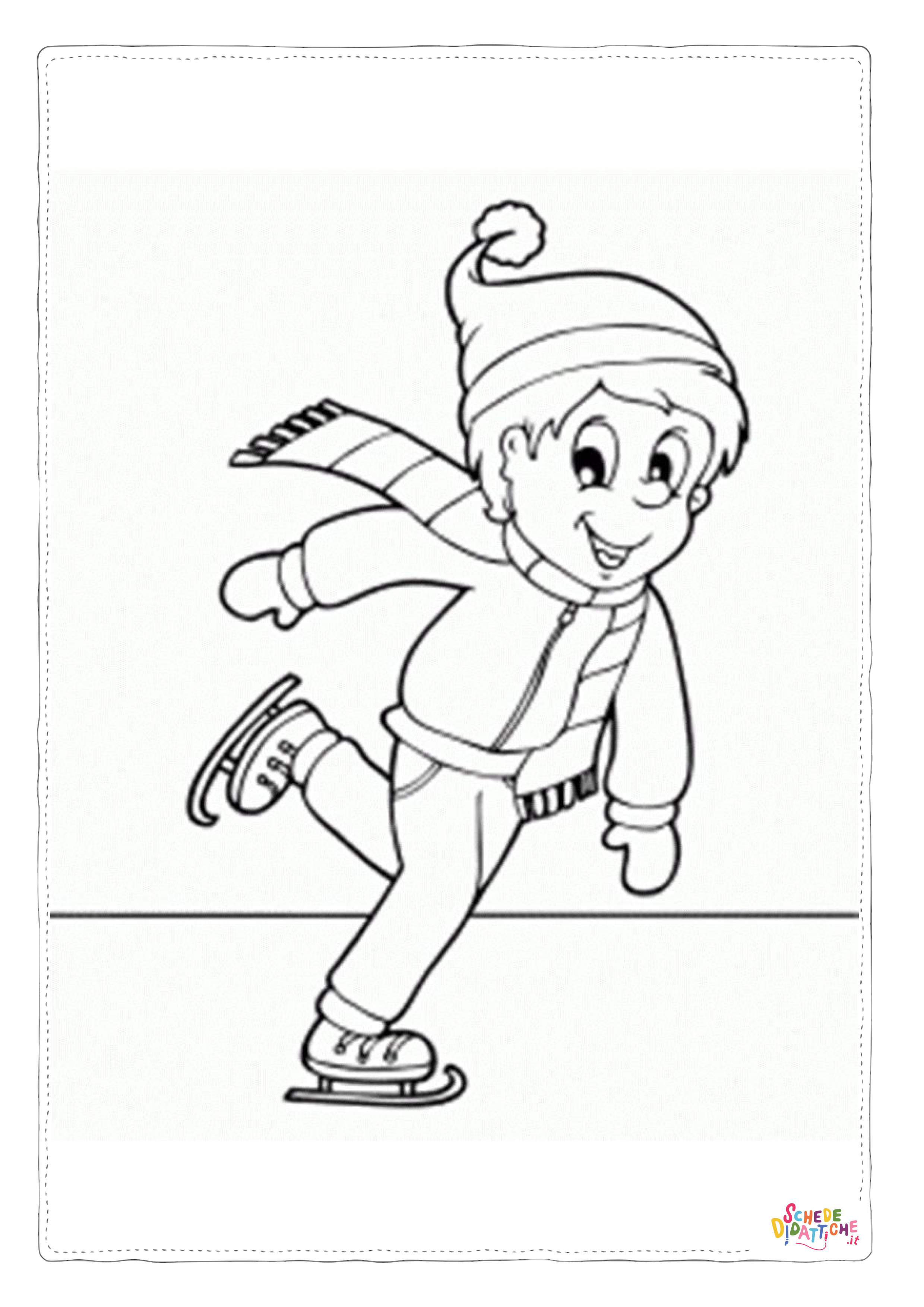 Disegno di pattinaggio da stampare e colorare 7