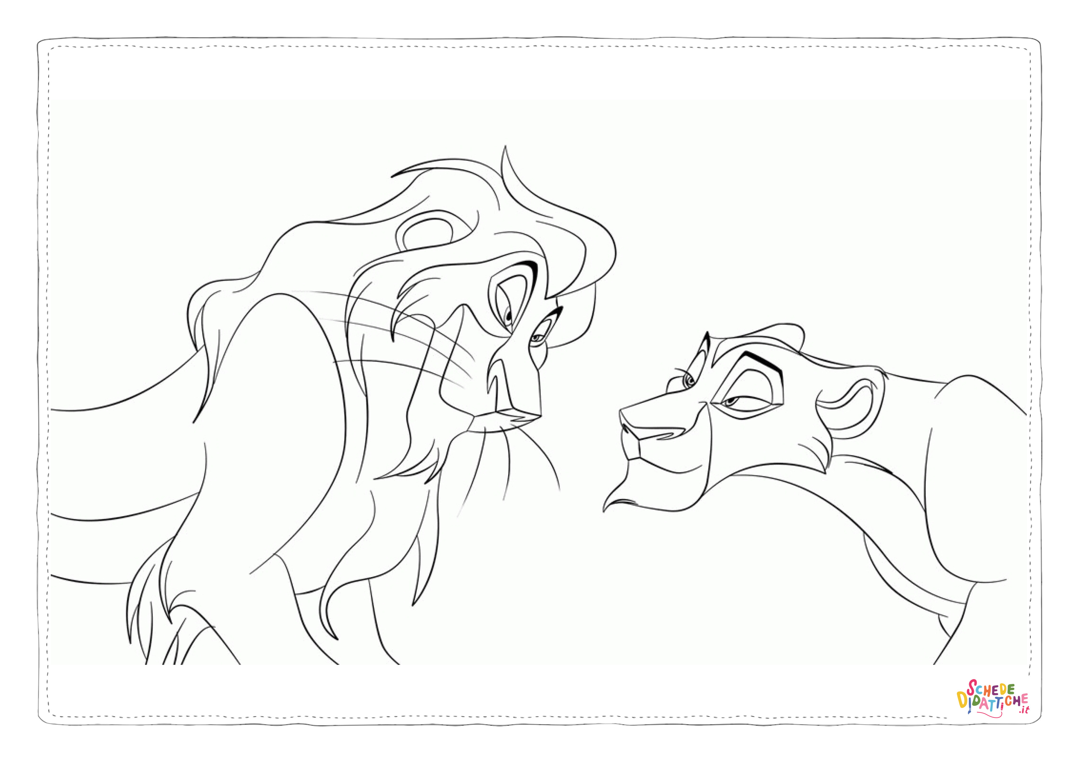 Disegno "Disegno di Re Leone da stampare e colorare 9" Disegno di Re Leone da stampare e colorare 9