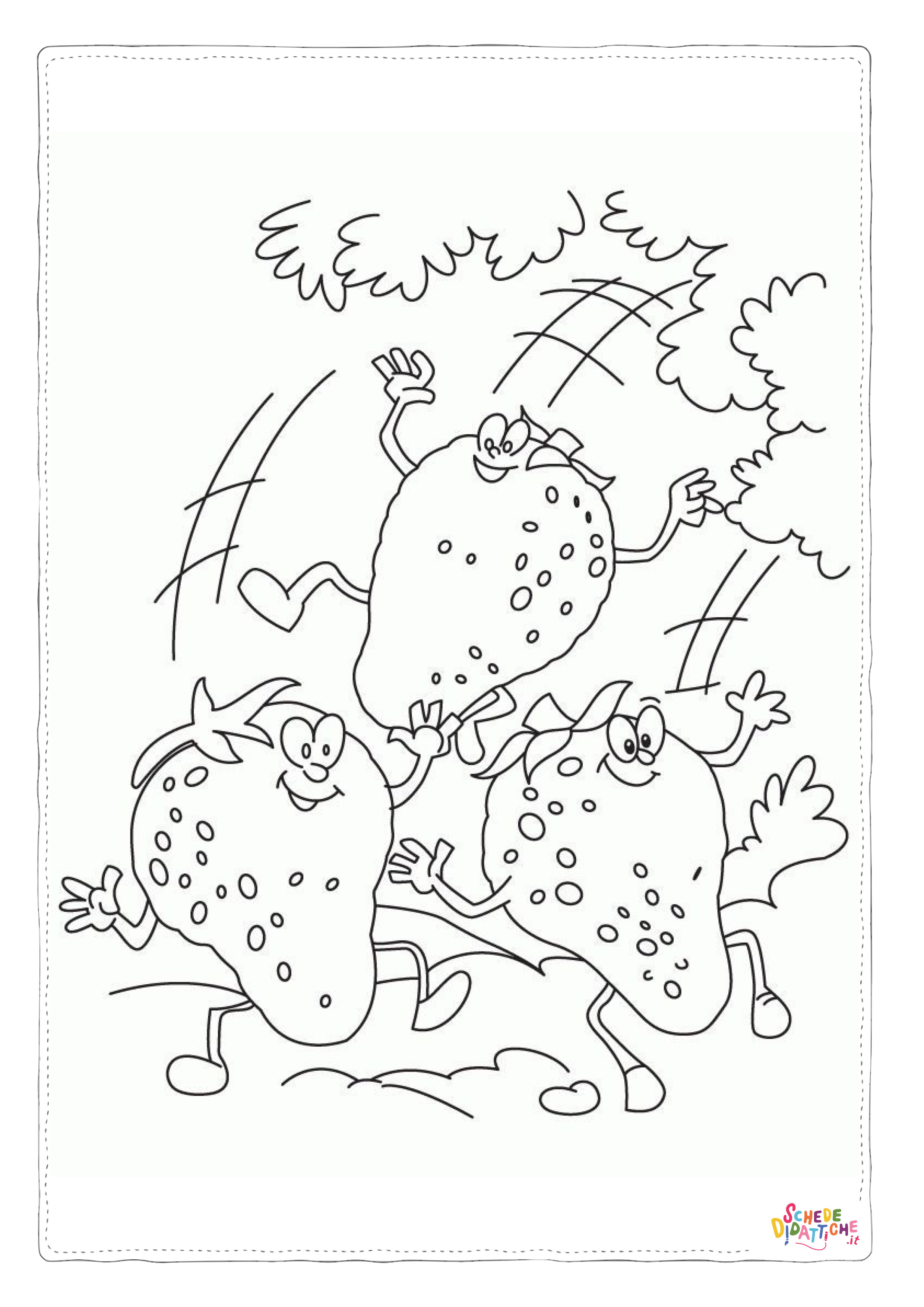 Disegno "Disegno di fragola da stampare e colorare 22" Disegno di fragola da stampare e colorare 22