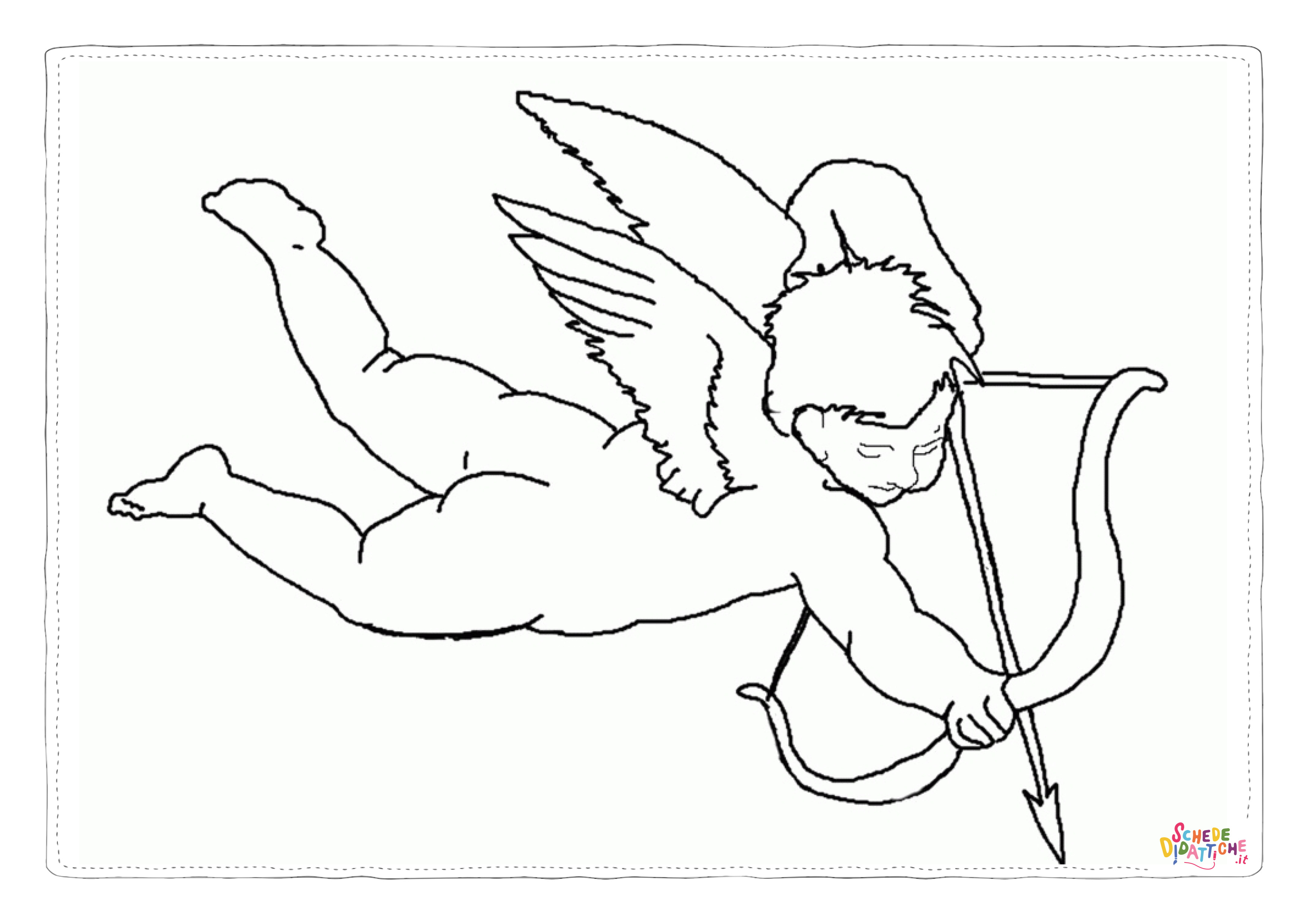 Disegno di Cupido da stampare e colorare 7