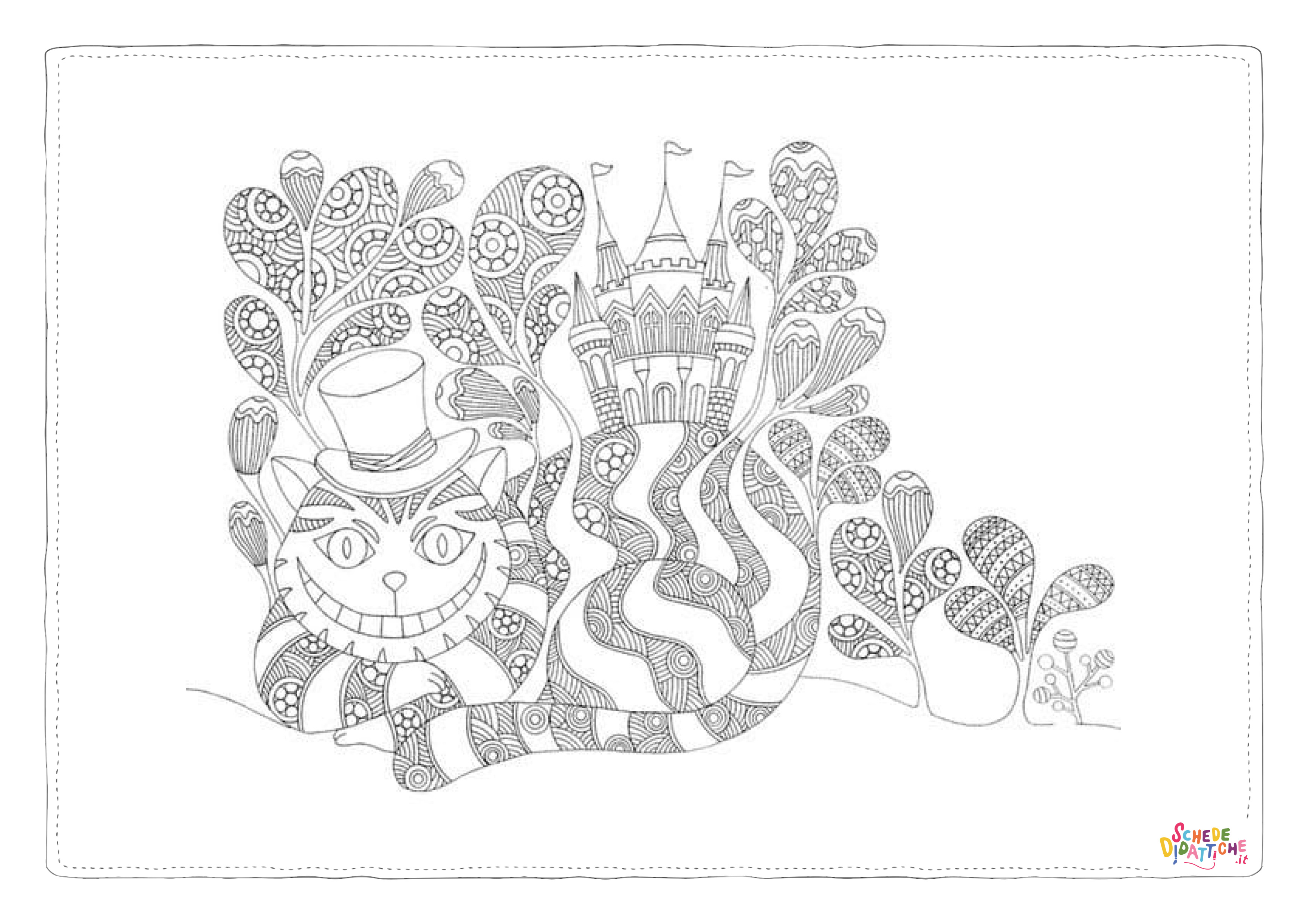 Disegno "Disegno di Alice nel paese delle meraviglie da stampare e colorare 86" Disegno di Alice nel paese delle meraviglie da stampare e colorare 86