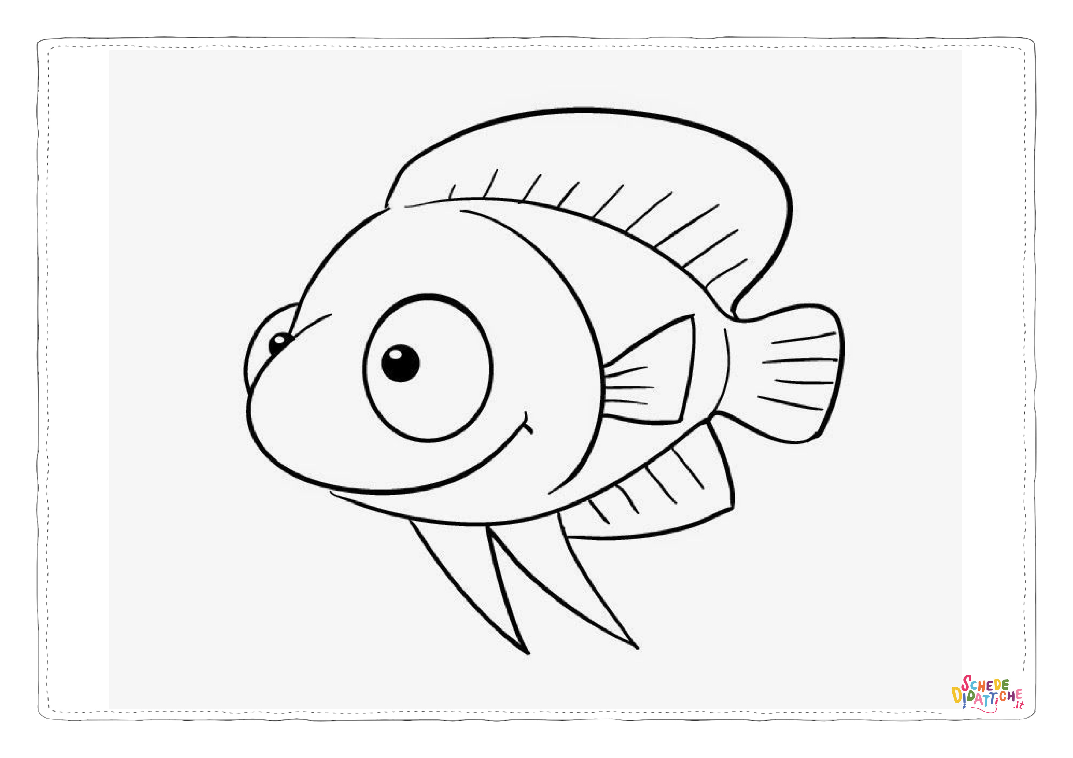 Disegno "Disegno di pesce da stampare e colorare 296" Disegno di pesce da stampare e colorare 296