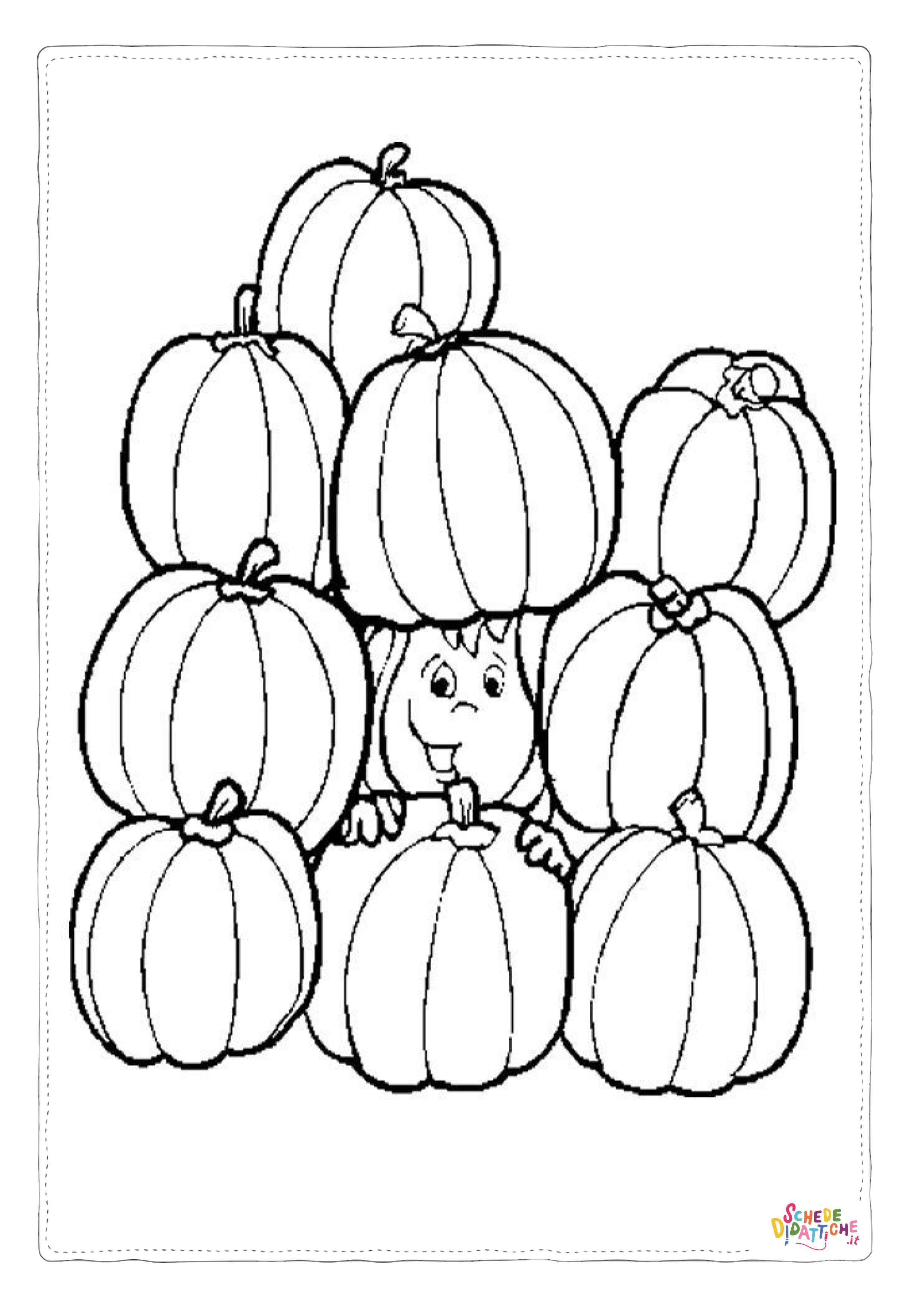 Disegno "Disegno di zucca di Halloween da stampare e colorare 205" Disegno di zucca di Halloween da stampare e colorare 205