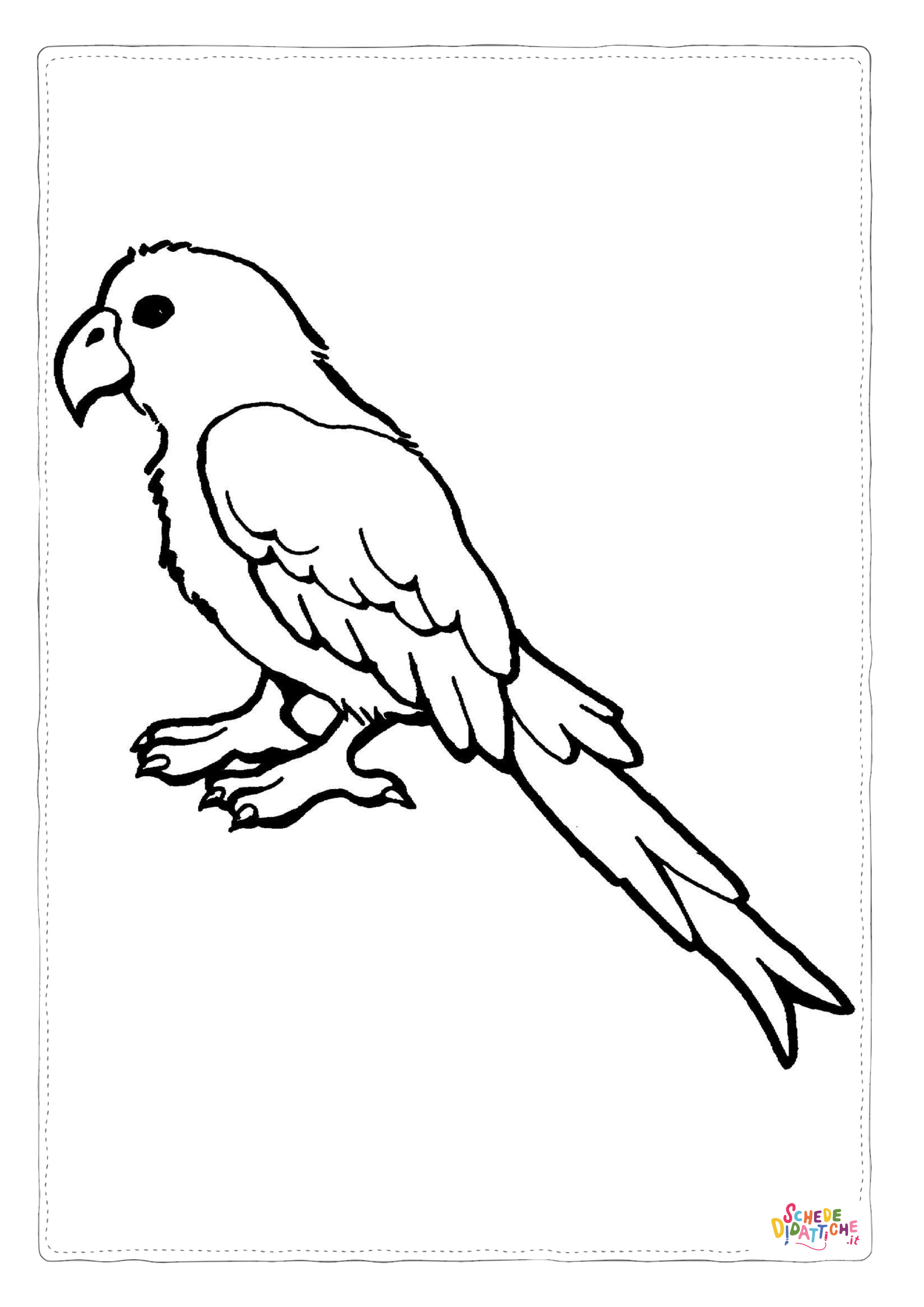 Disegno di pappagallo da stampare e colorare 132