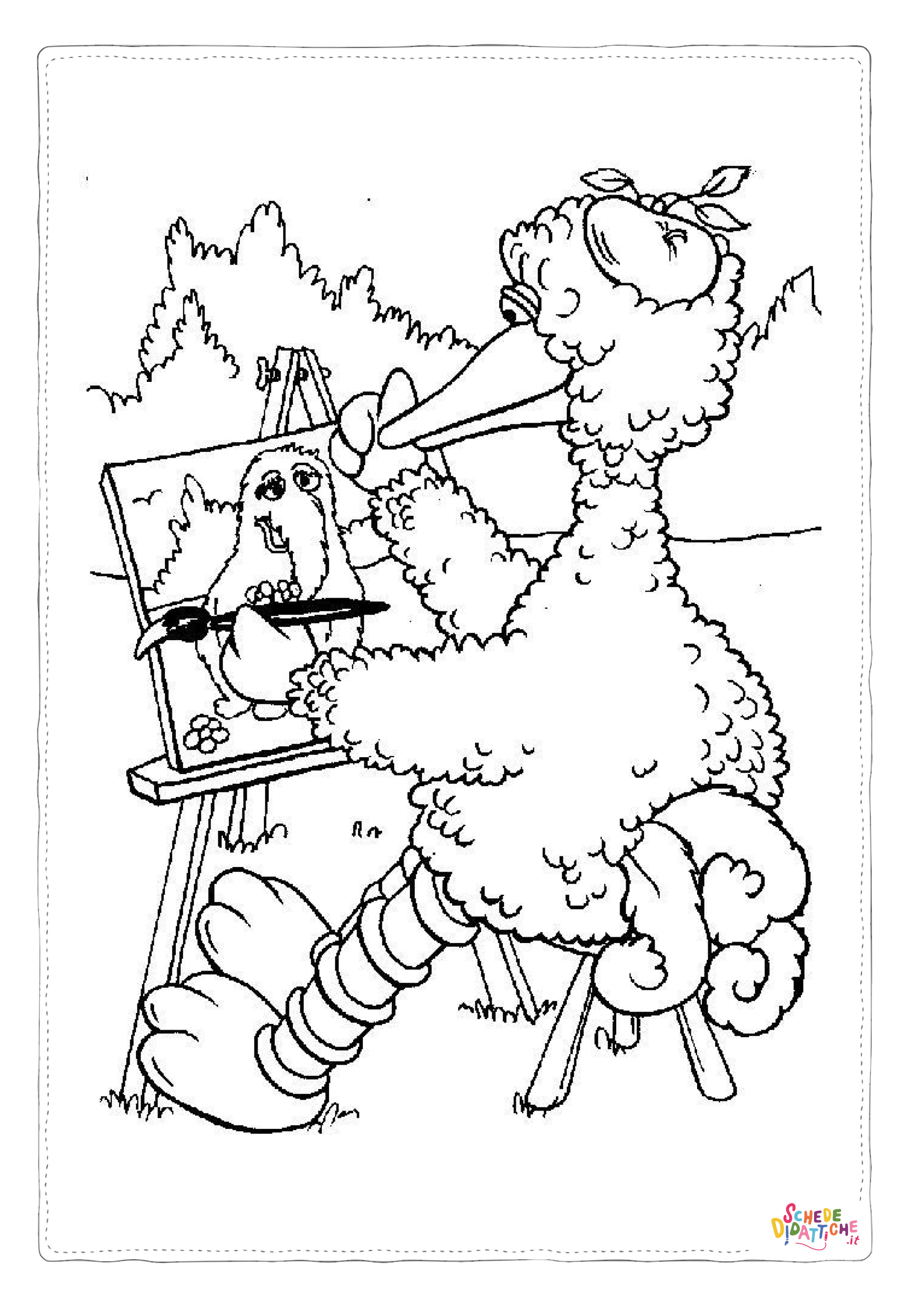 Disegno "Disegno di artista da stampare e colorare 12" Disegno di artista da stampare e colorare 12