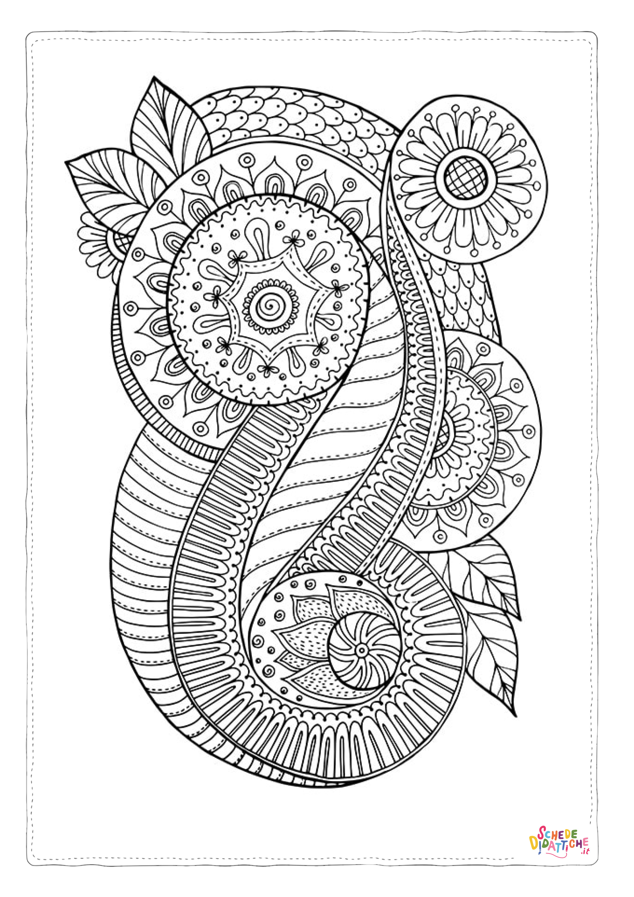 Disegno "Disegno di mandala da stampare e colorare 1099" Disegno di mandala da stampare e colorare 1099