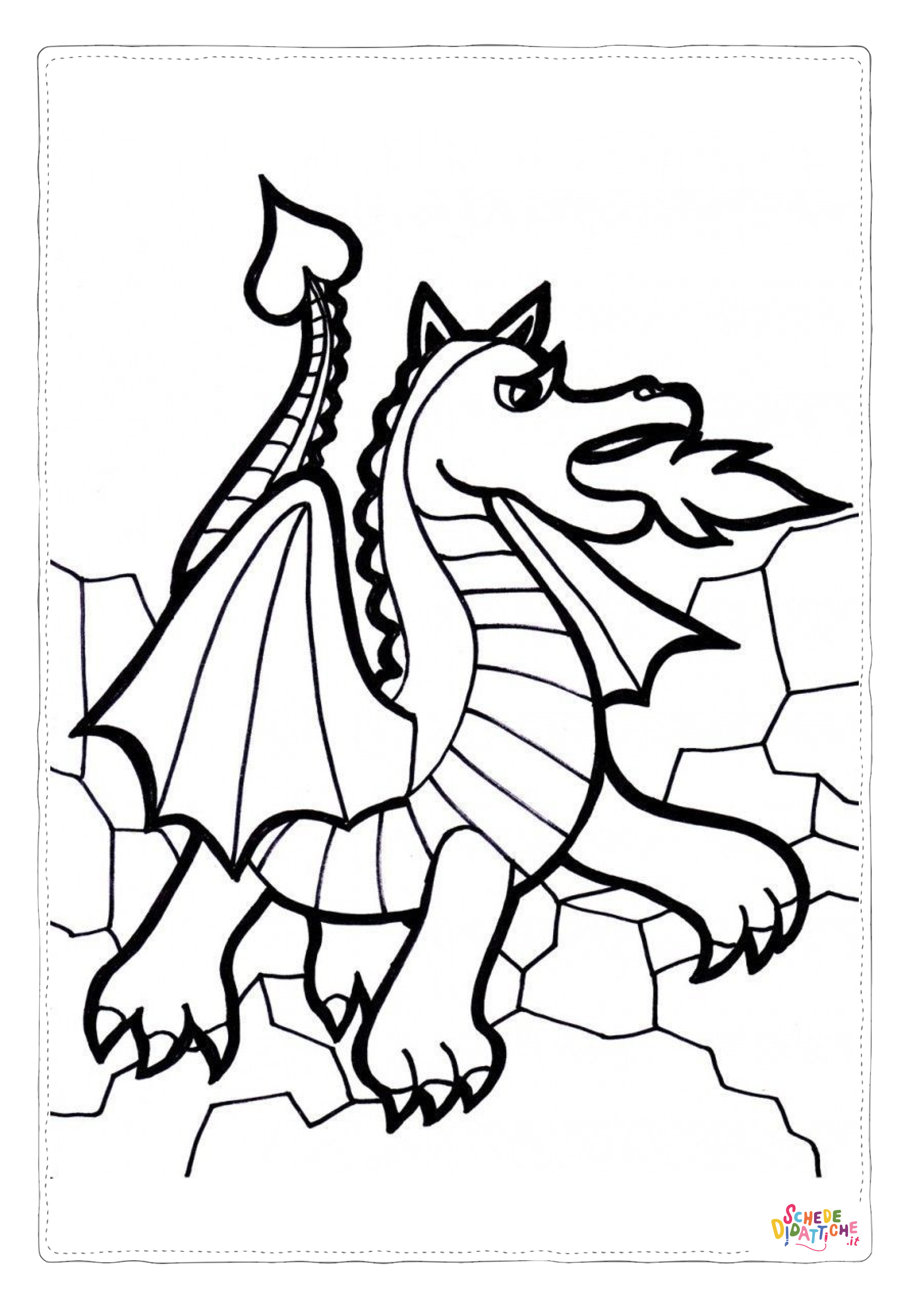 Disegno "Disegno di dragone da stampare e colorare 44" Disegno di dragone da stampare e colorare 44