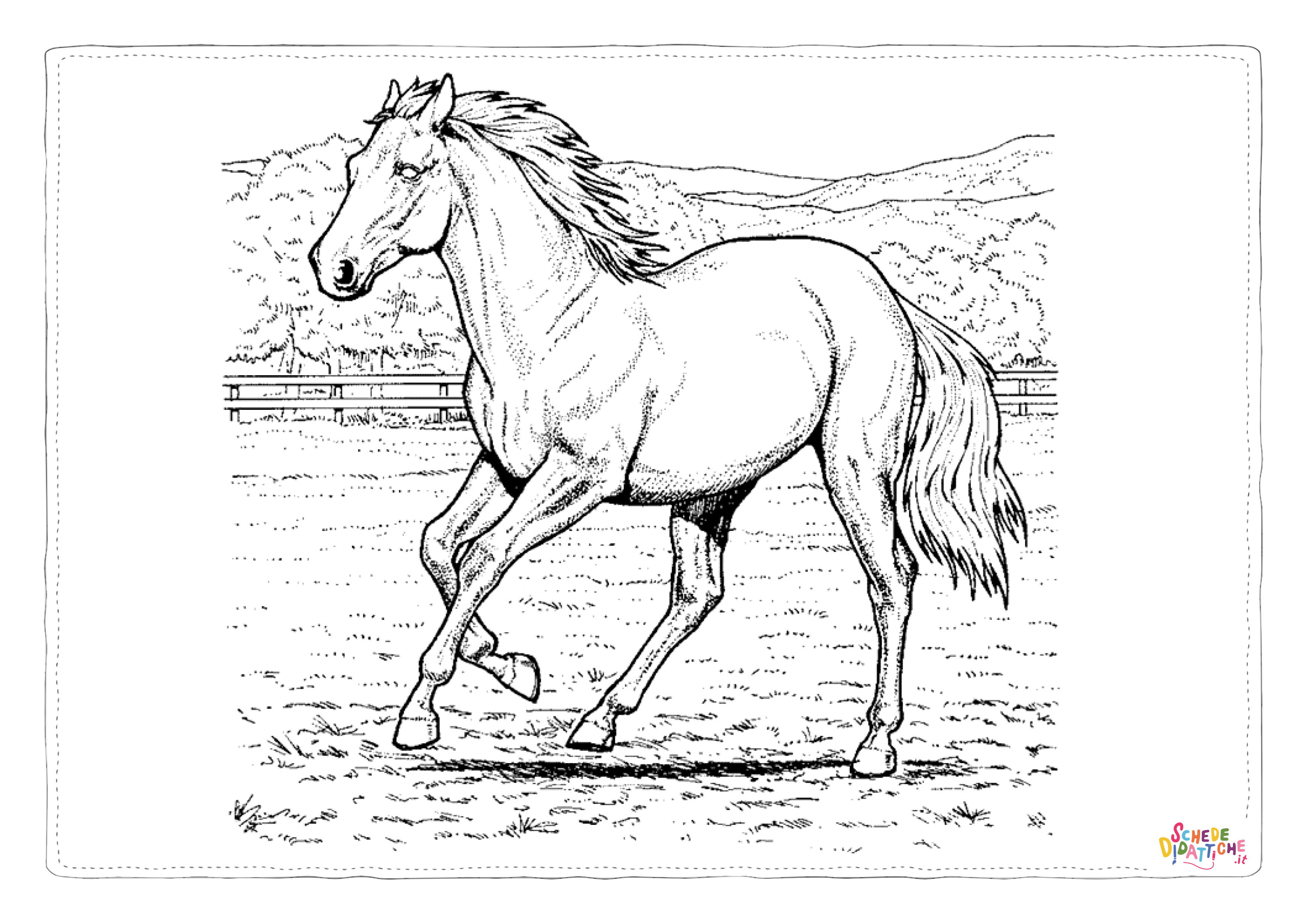 Disegno "Disegno di cavallo da stampare e colorare 22" Disegno di cavallo da stampare e colorare 22