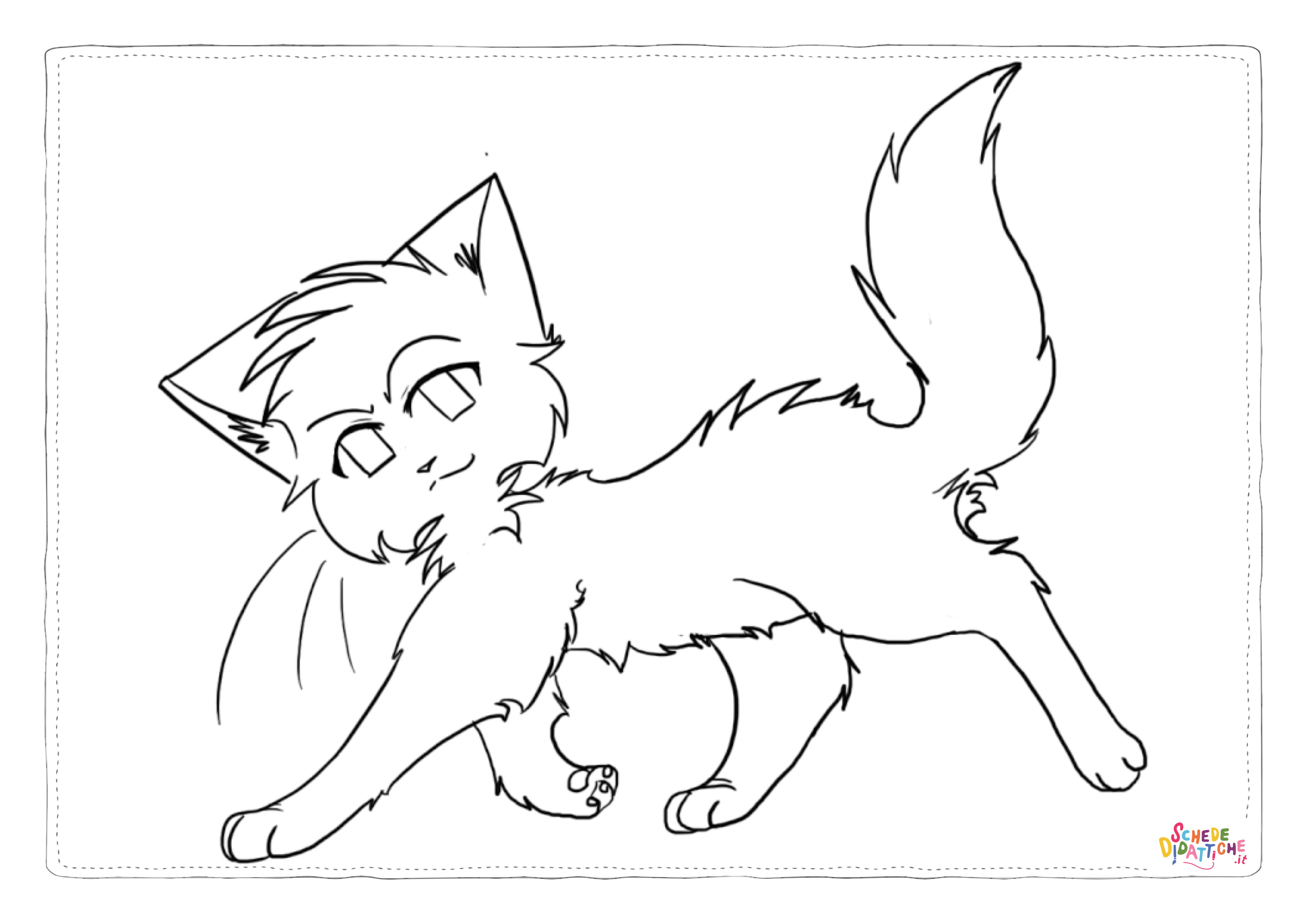Disegno di gatto da stampare e colorare 128
