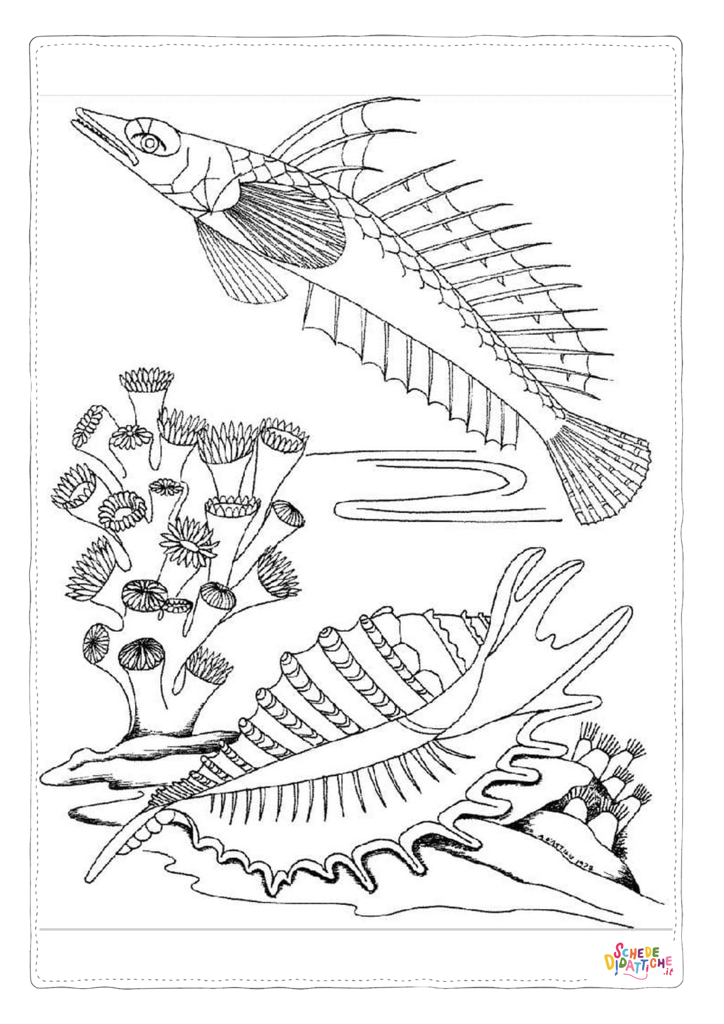 Disegno "Disegno di pesce da stampare e colorare 192" Disegno di pesce da stampare e colorare 192