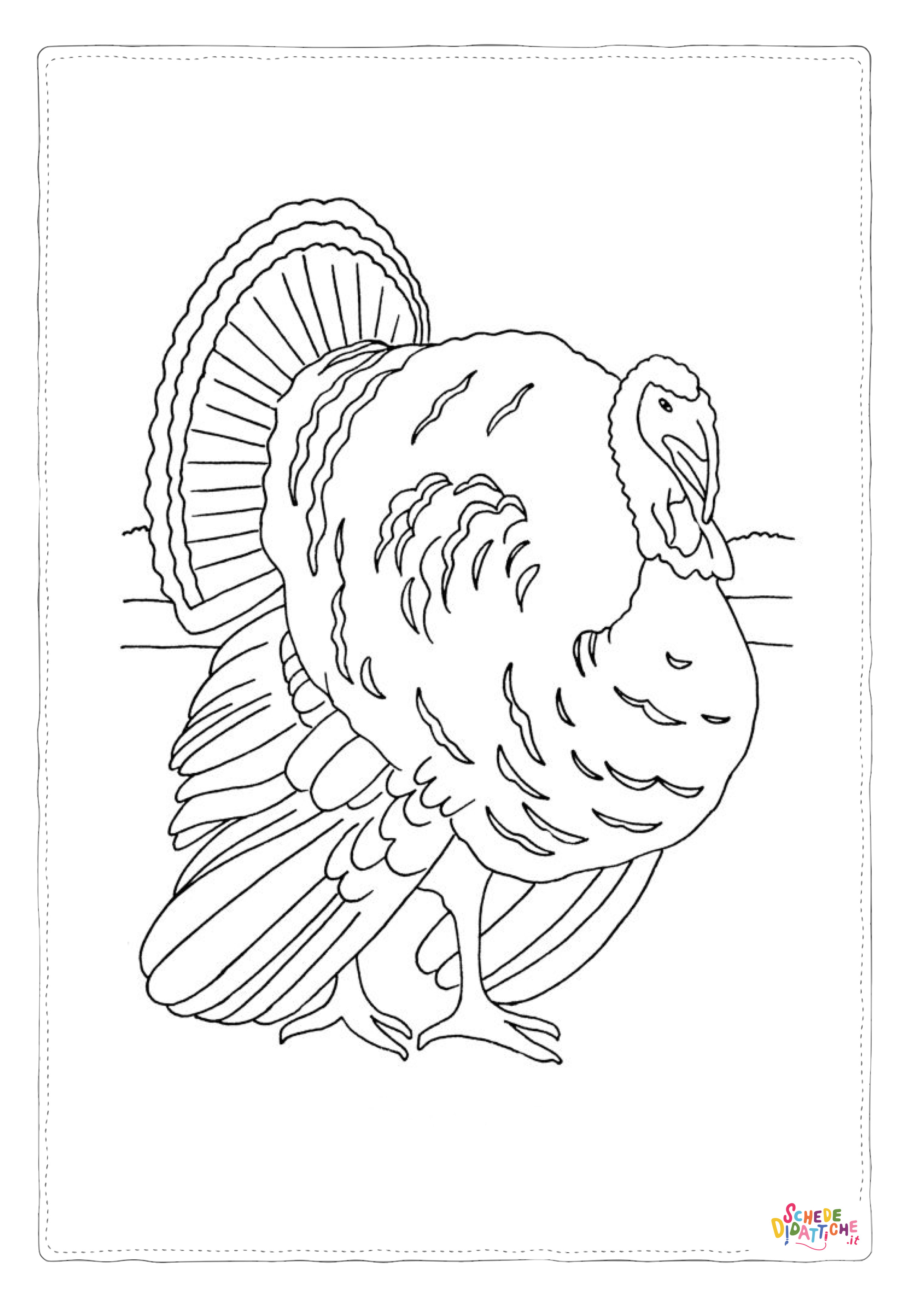 Disegno "Disegno di tacchino da stampare e colorare 73" Disegno di tacchino da stampare e colorare 73