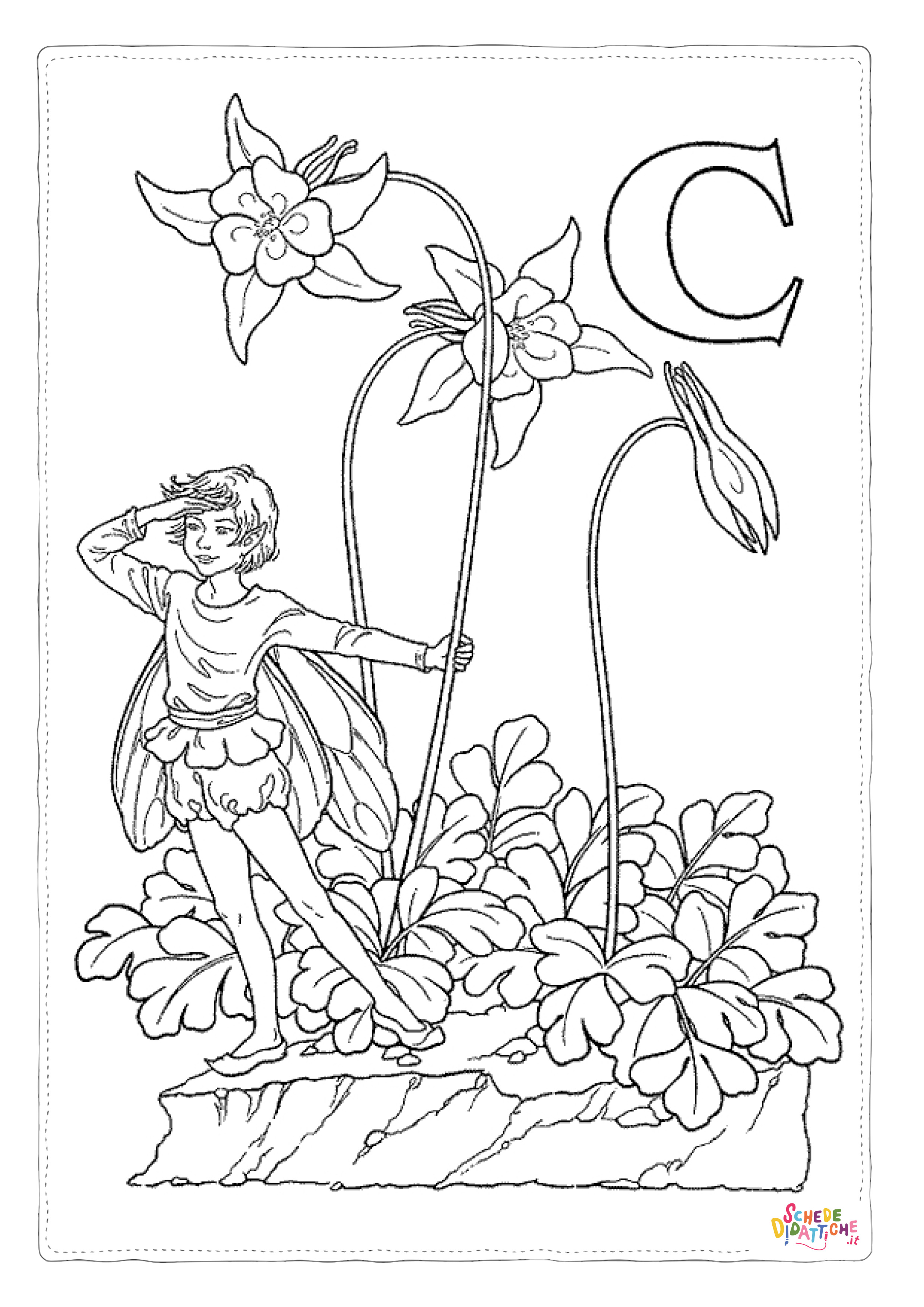 Disegno "Disegno di fata da stampare e colorare 15" Disegno di fata da stampare e colorare 15
