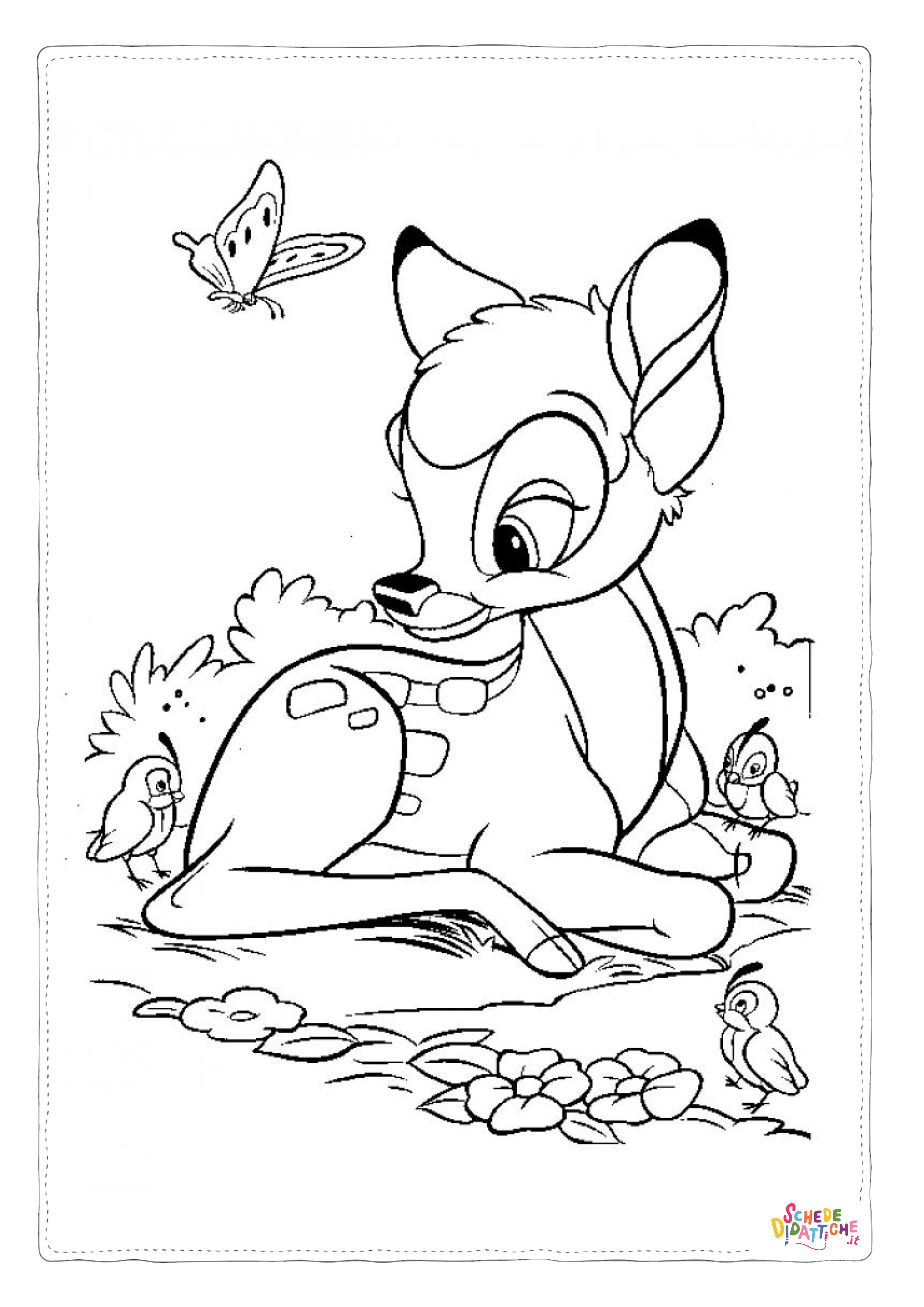 Disegno "Disegno di Bambi da stampare e colorare 83" Disegno di Bambi da stampare e colorare 83