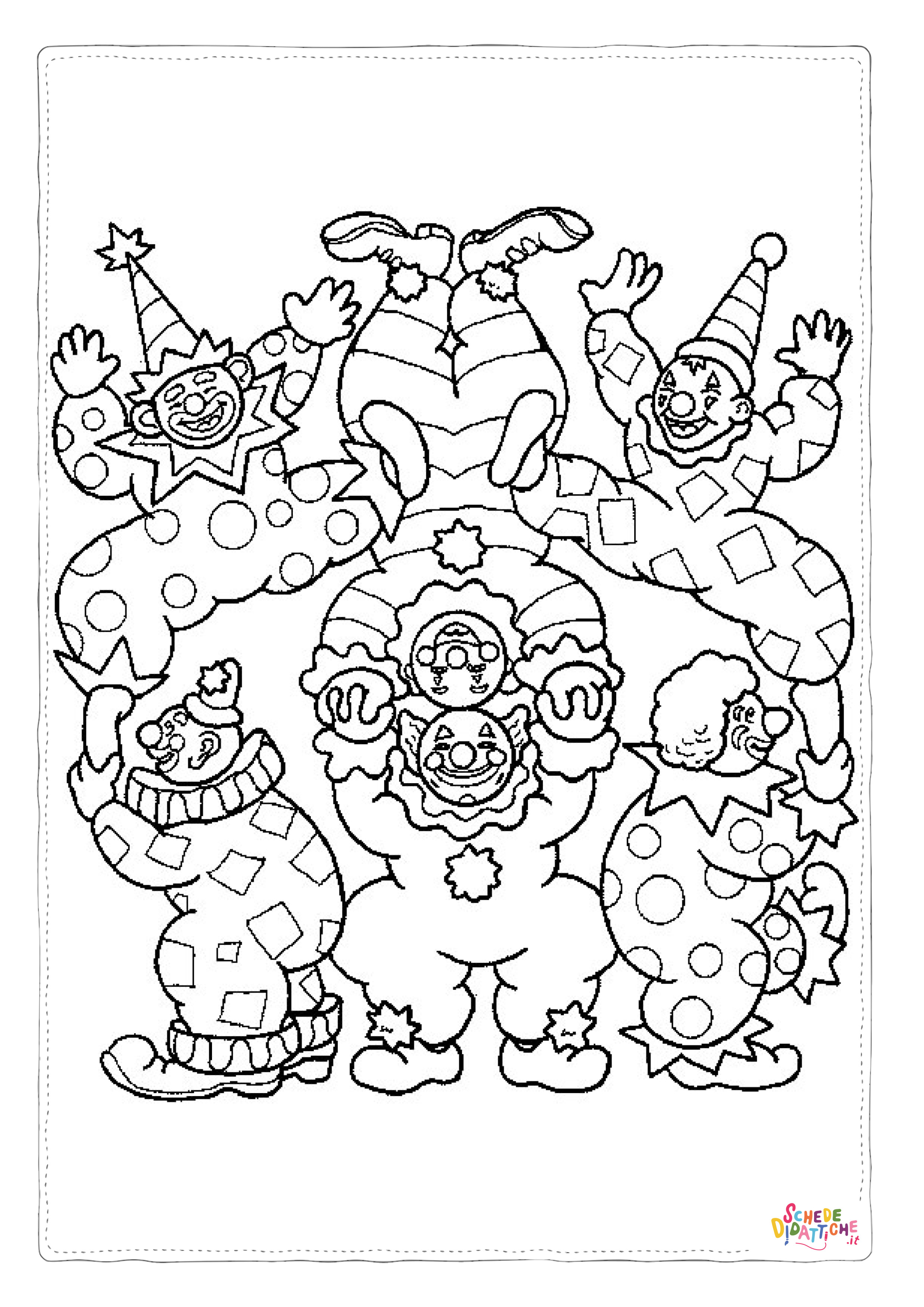 Disegno "Disegno di clown da stampare e colorare" Disegno di clown da stampare e colorare