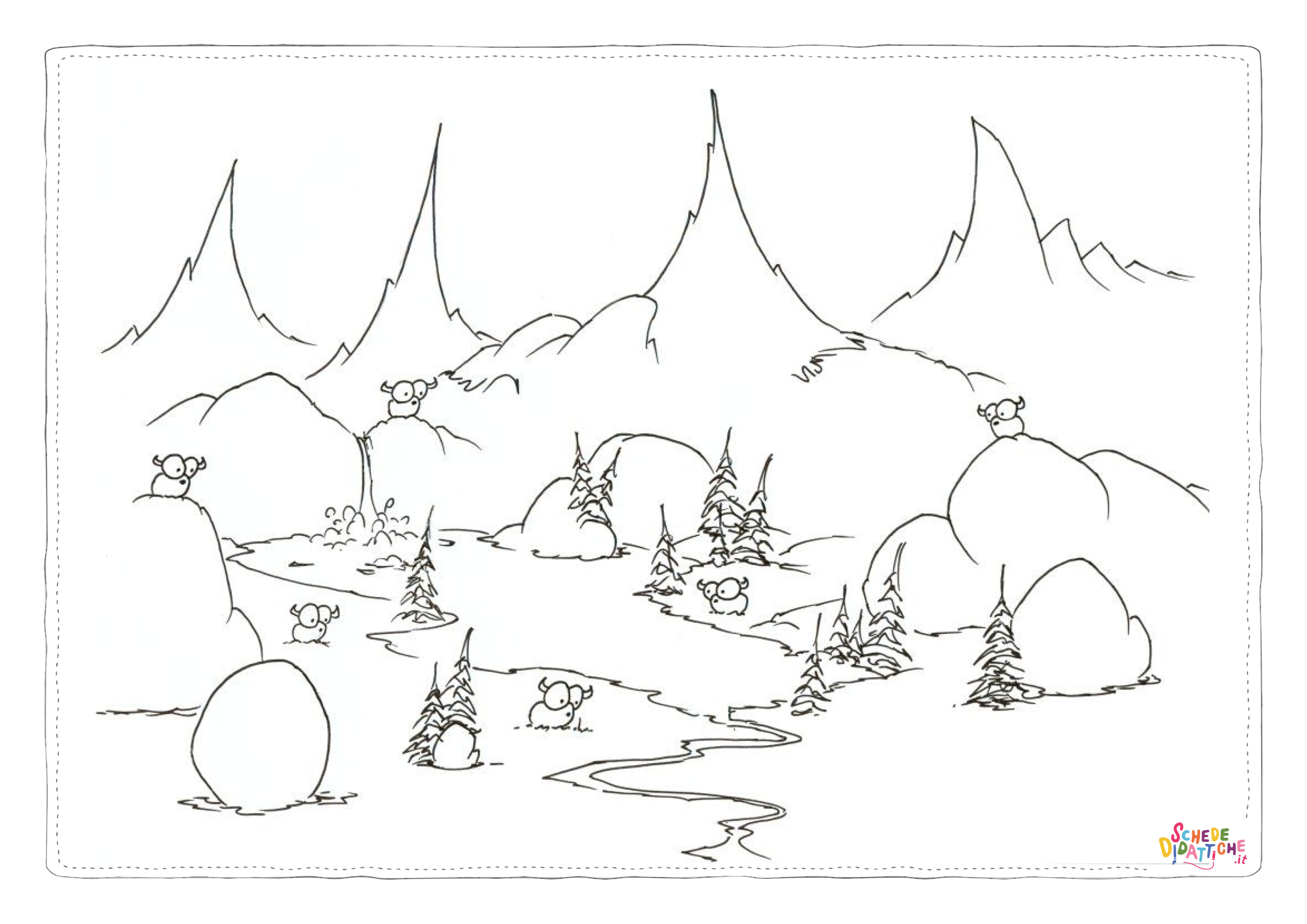 Disegno "Disegno di paesaggio da stampare e colorare 26" Disegno di paesaggio da stampare e colorare 26