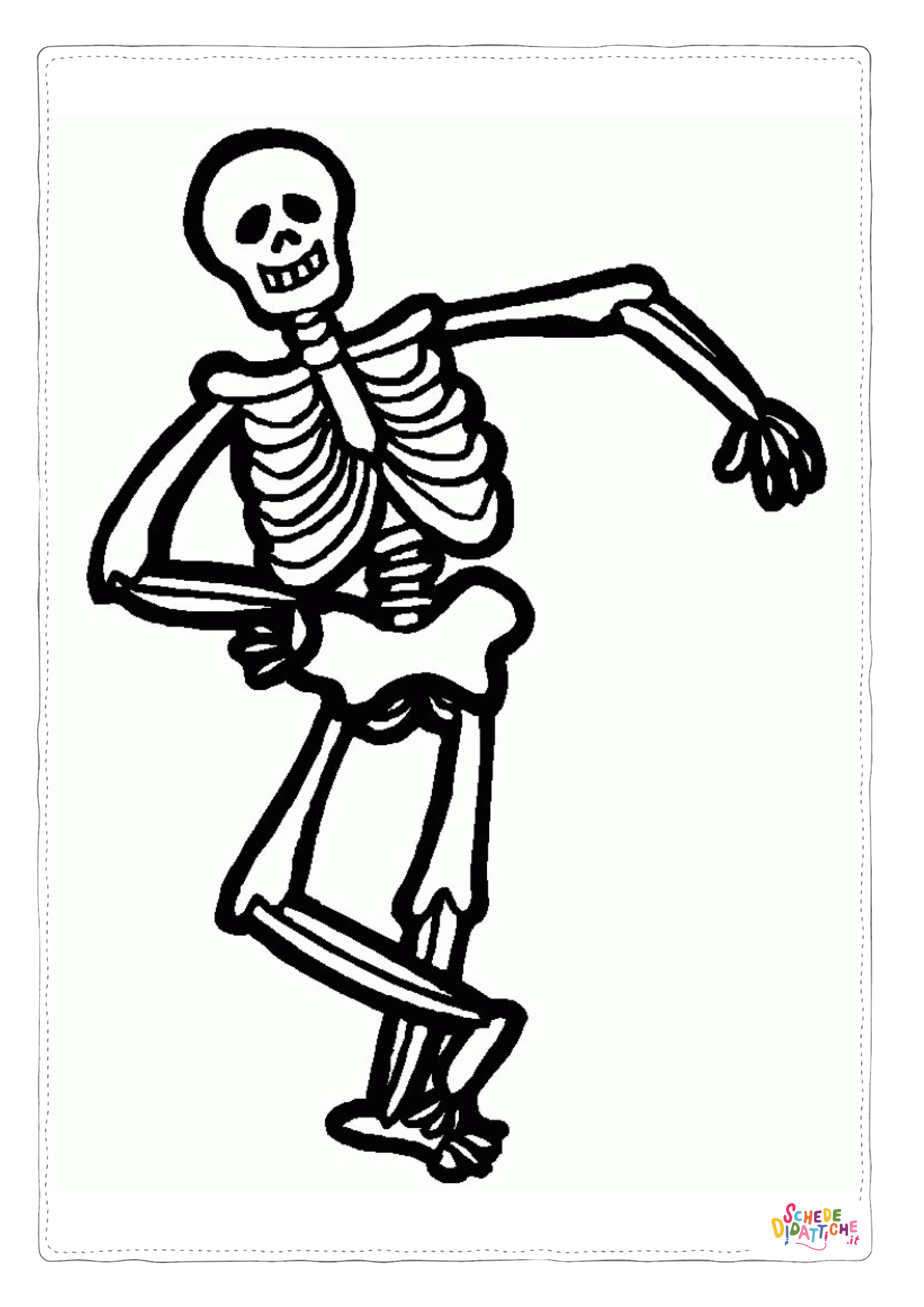 Disegno "Disegno di teschio e scheletro da stampare e colorare 11" Disegno di teschio e scheletro da stampare e colorare 11