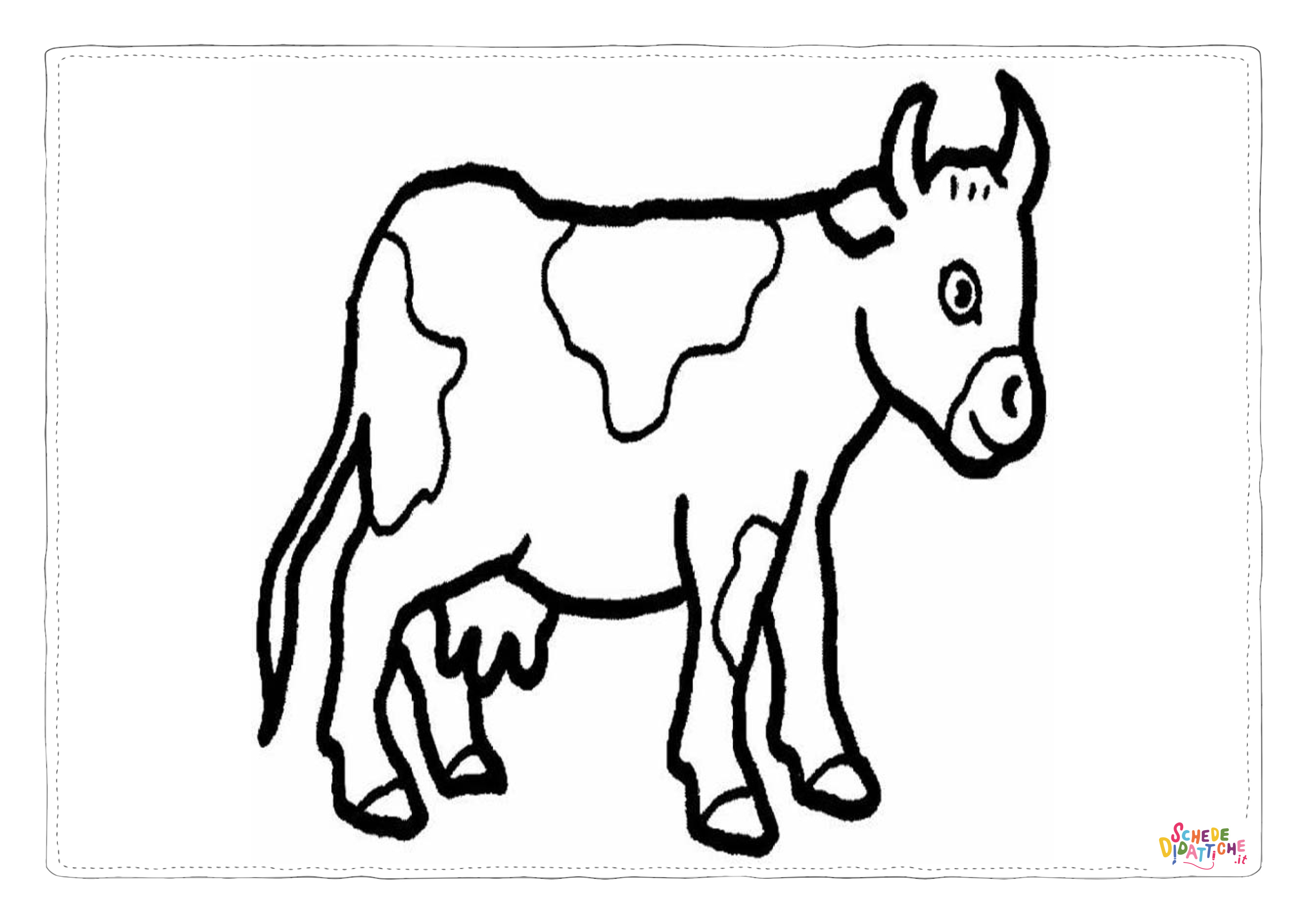 Disegno "Disegno di mucca da stampare e colorare 77" Disegno di mucca da stampare e colorare 77