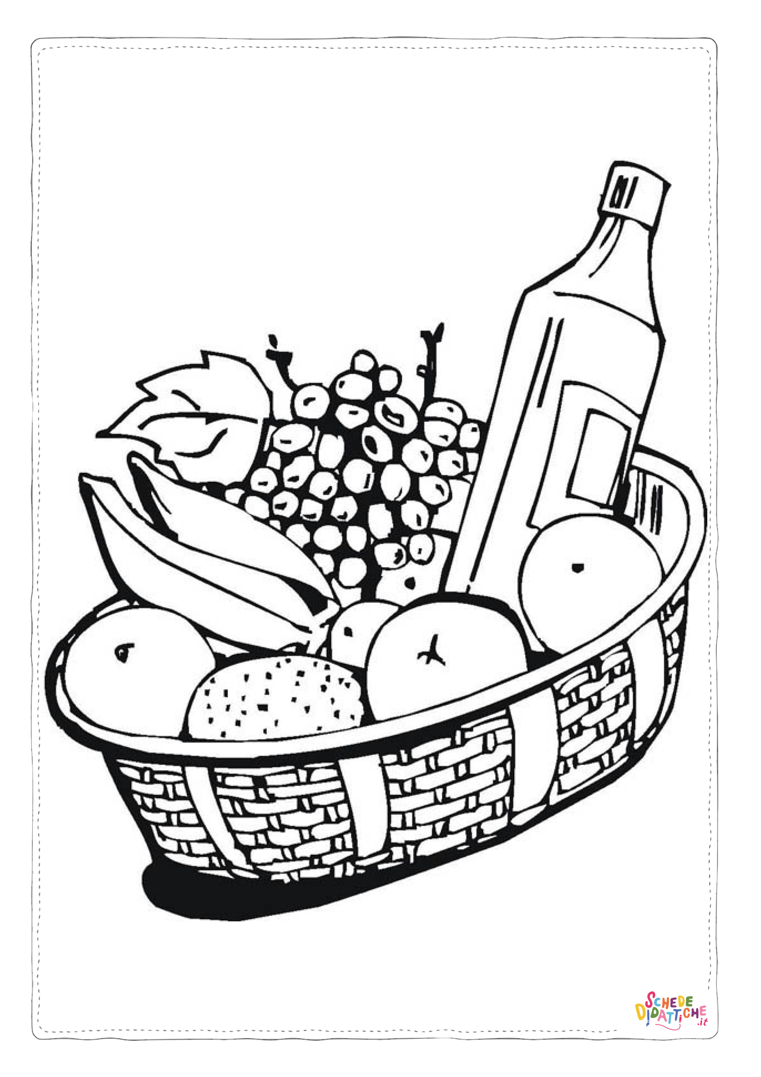 Disegno di cesto di frutta da stampare e colorare 38
