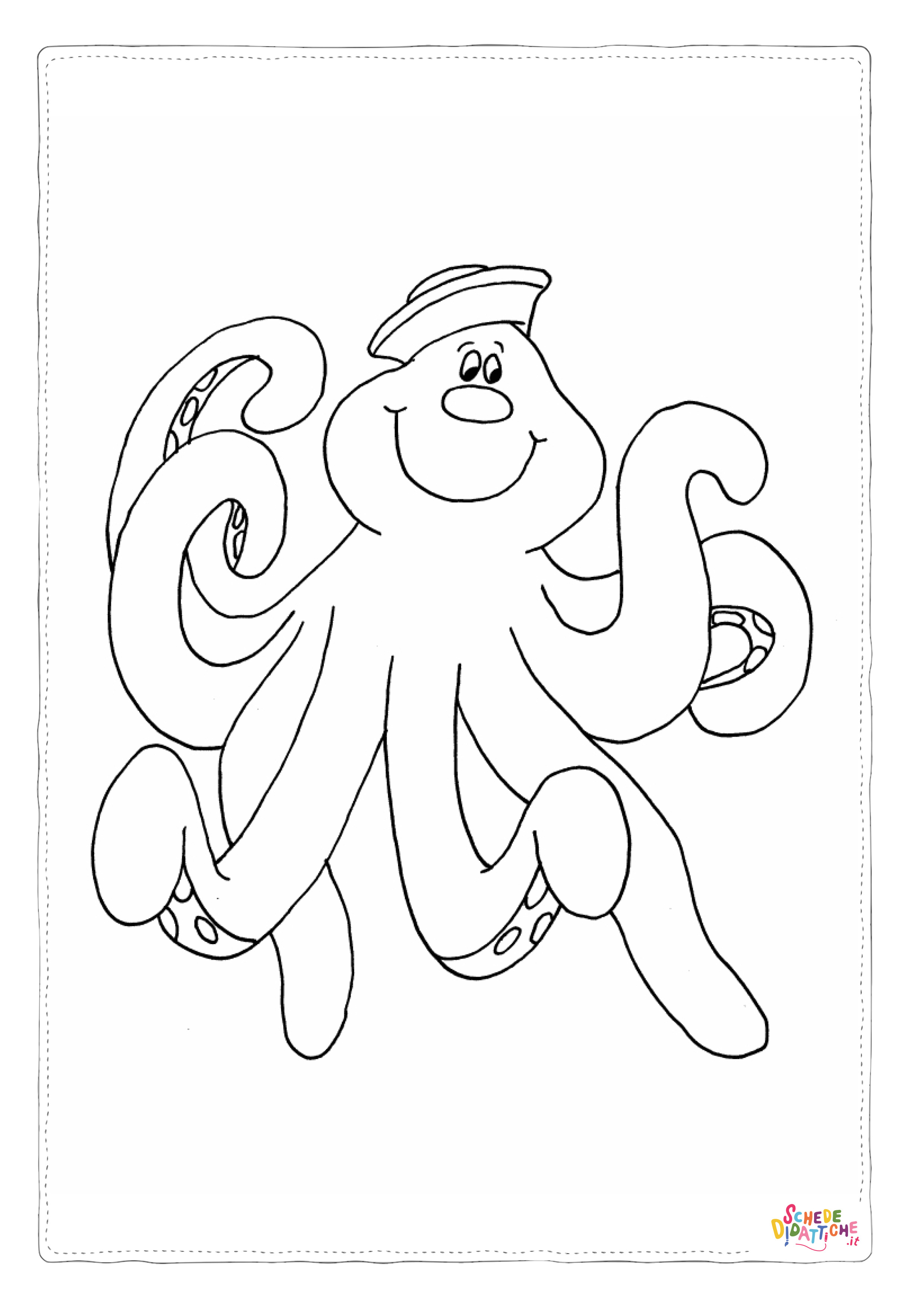 Disegno "Disegno di polpo da stampare e colorare 17" Disegno di polpo da stampare e colorare 17