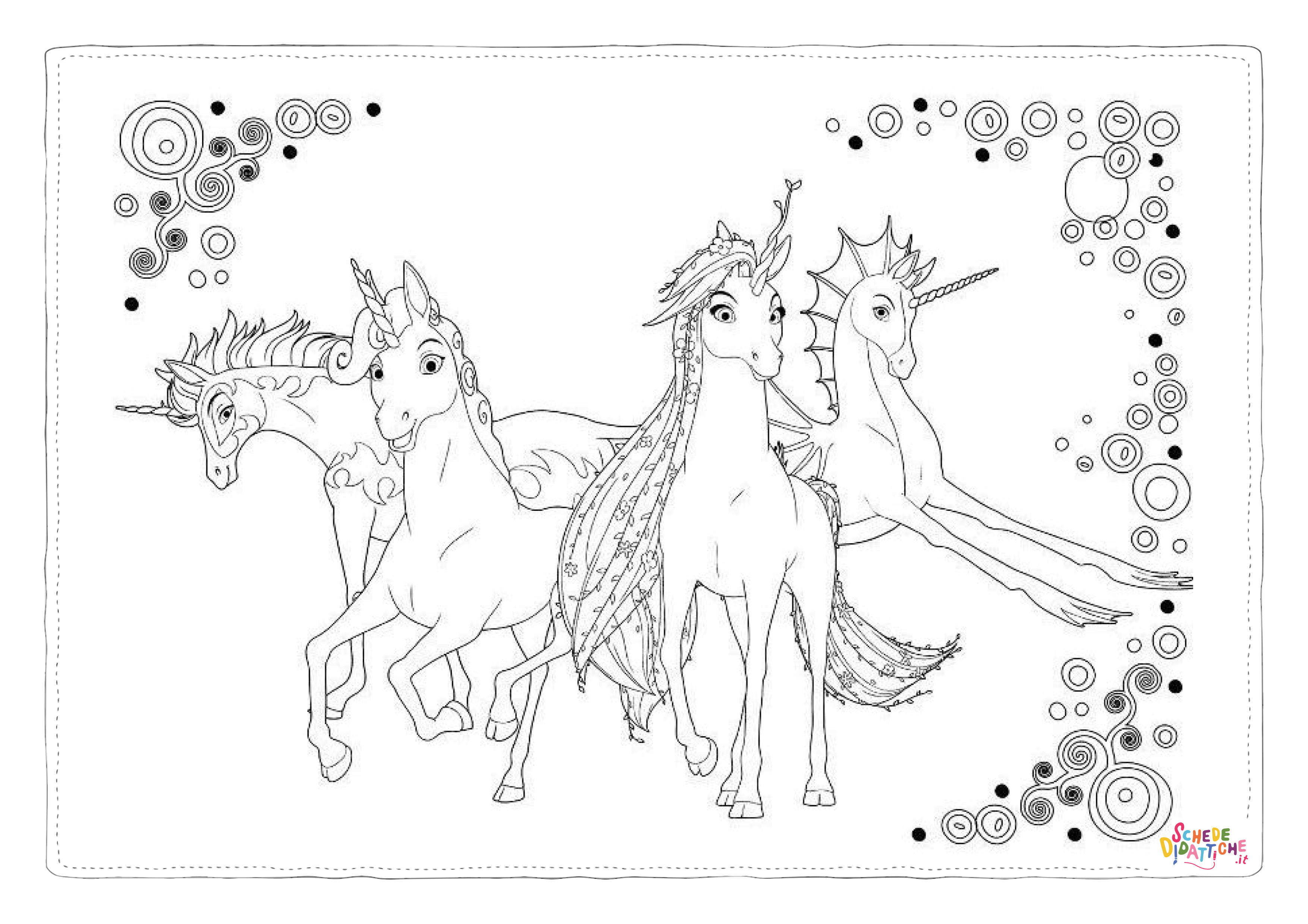Disegno "Disegno di unicorno da stampare e colorare 91" Disegno di unicorno da stampare e colorare 91