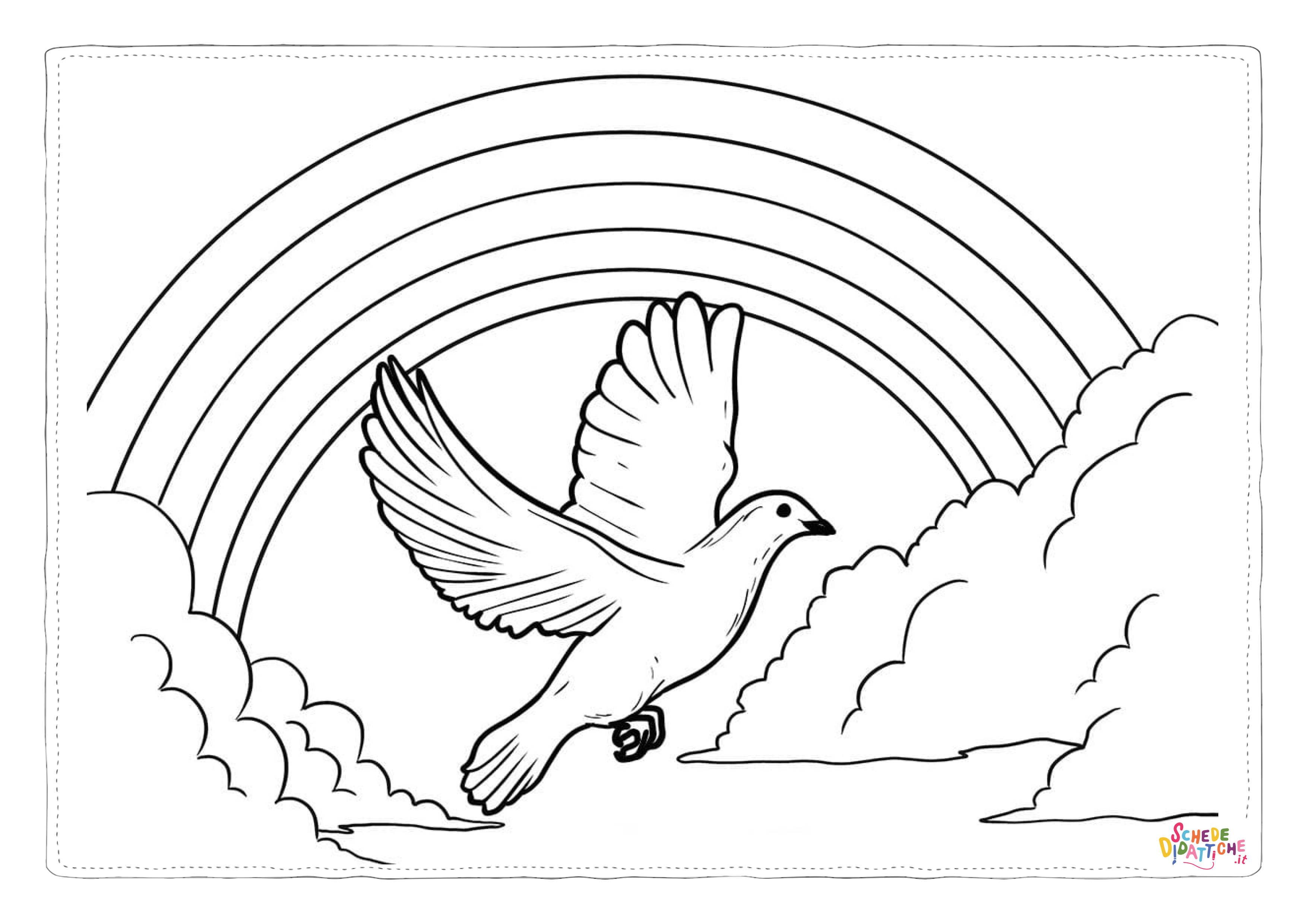 Disegno "Disegno di arcobaleno da stampare e colorare 46" Disegno di arcobaleno da stampare e colorare 46